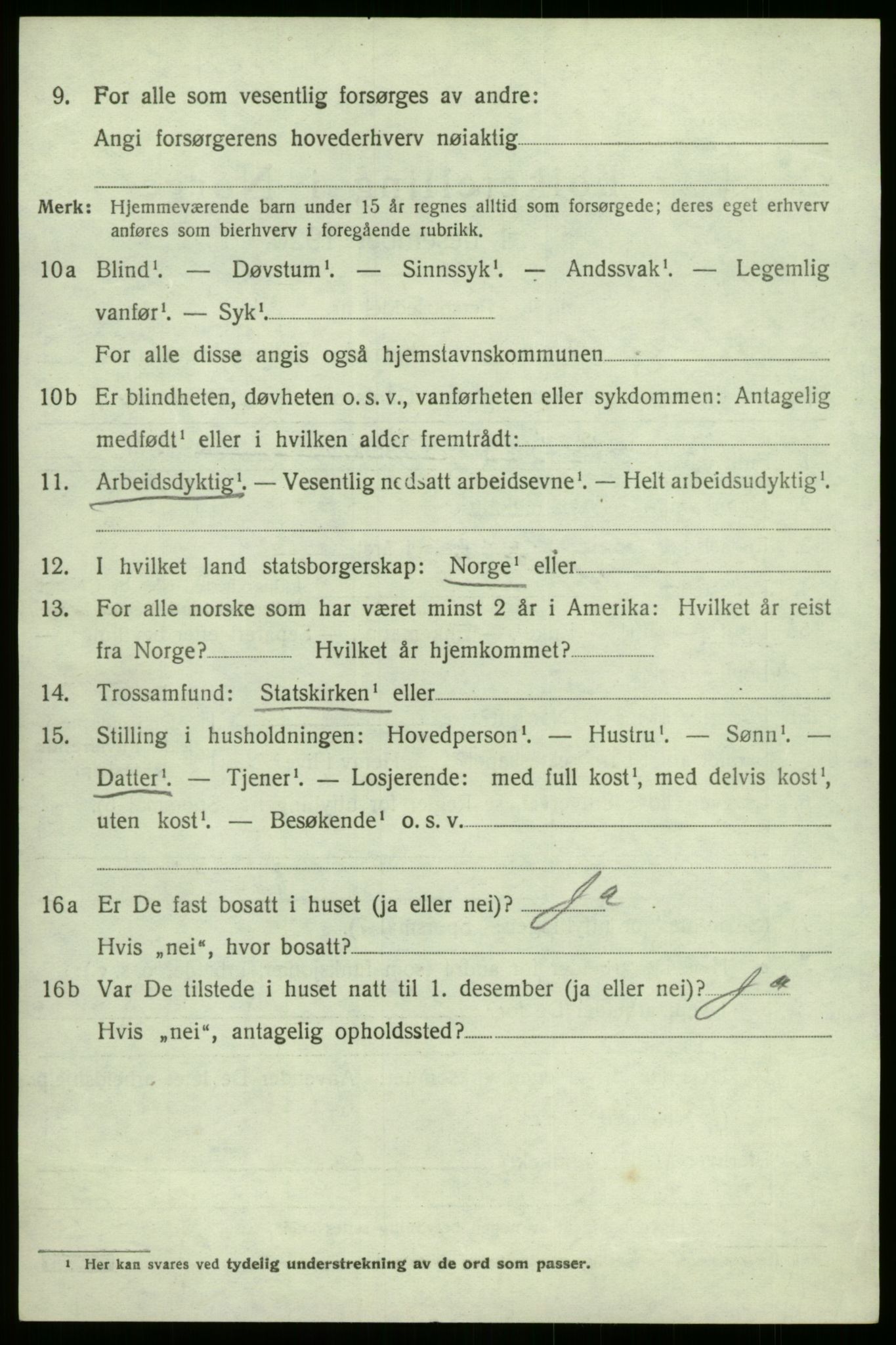 SAB, 1920 census for Kyrkjebø, 1920, p. 2926