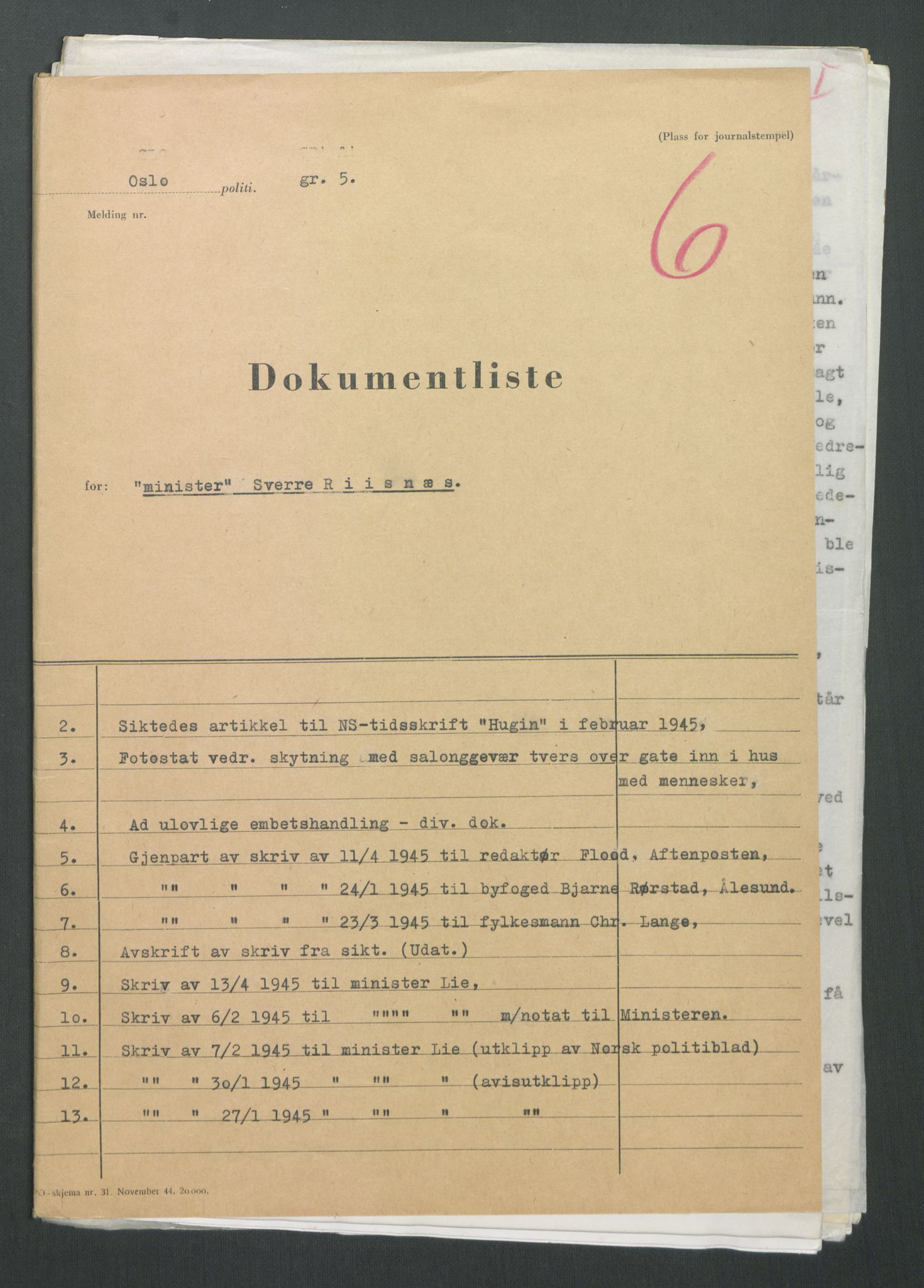 Landssvikarkivet, Oslo politikammer, RA/S-3138-01/D/Di/L0001: Anr. 1559, 1945-1947, p. 2266