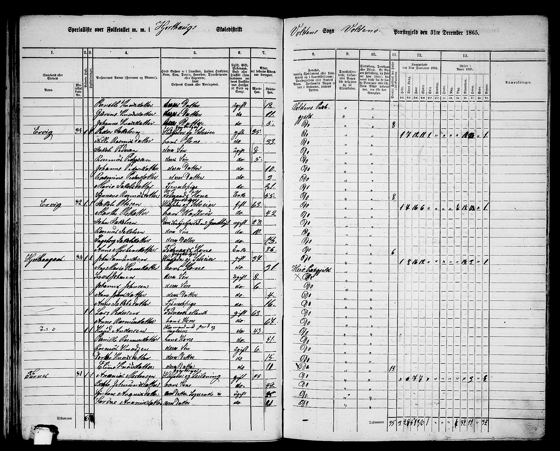 RA, 1865 census for Volda, 1865, p. 51