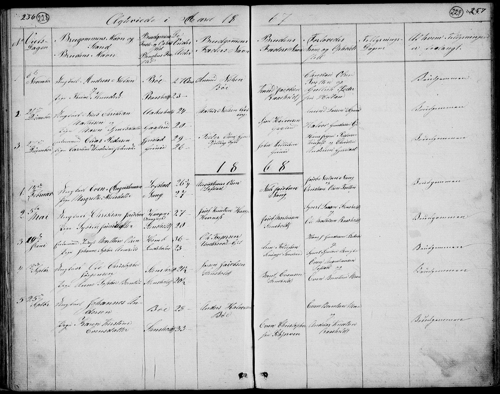 Lardal kirkebøker, AV/SAKO-A-350/G/Gc/L0001: Parish register (copy) no. III 1, 1859-1893, p. 256-257