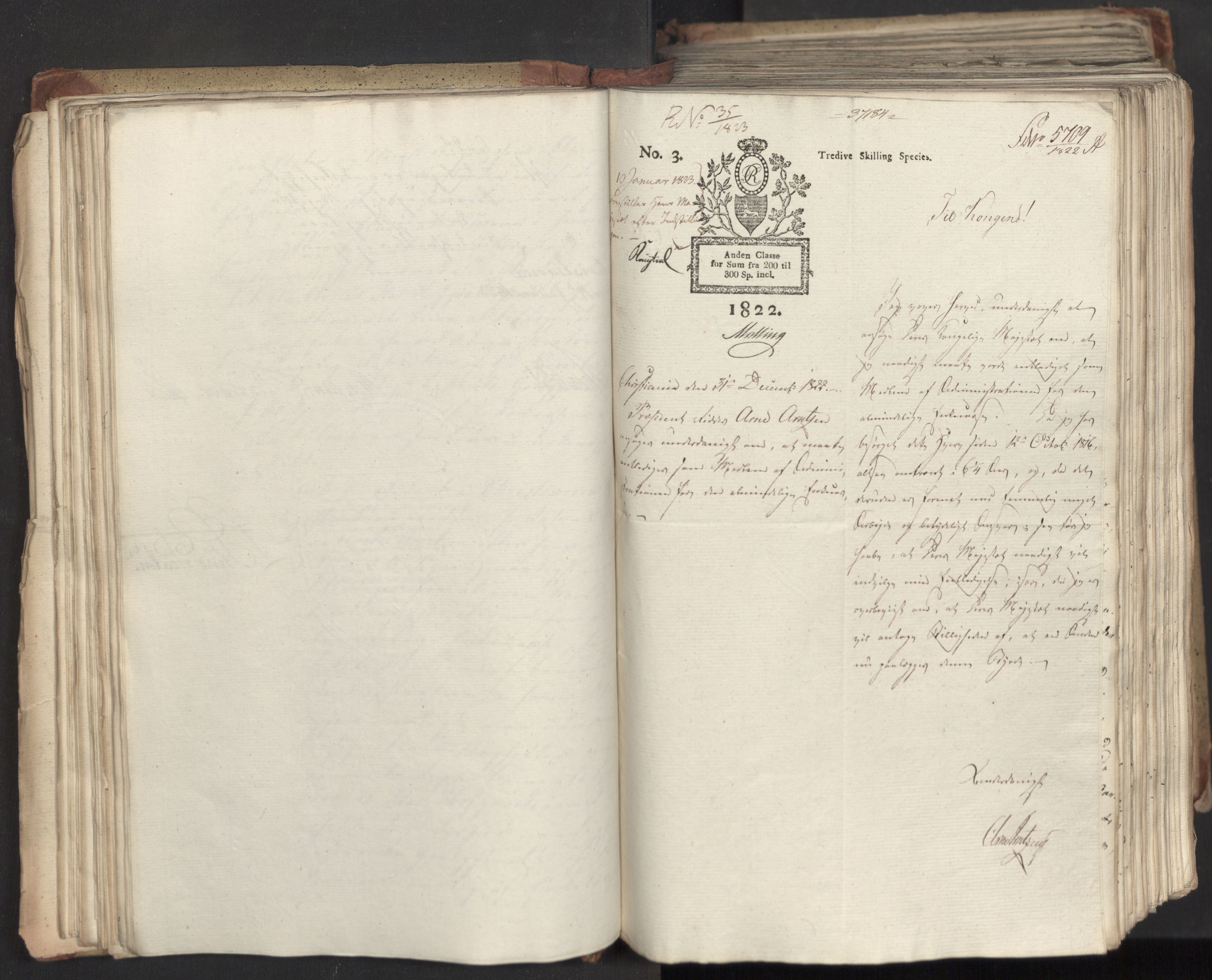Statsrådsavdelingen i Stockholm, AV/RA-S-1003/D/Da/L0033: Regjeringsinnstillinger nr. 1-274, 1823, p. 74