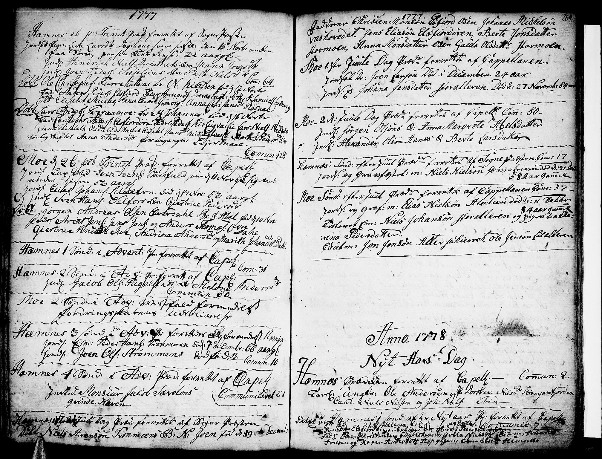 Ministerialprotokoller, klokkerbøker og fødselsregistre - Nordland, SAT/A-1459/825/L0348: Parish register (official) no. 825A04, 1752-1788, p. 264