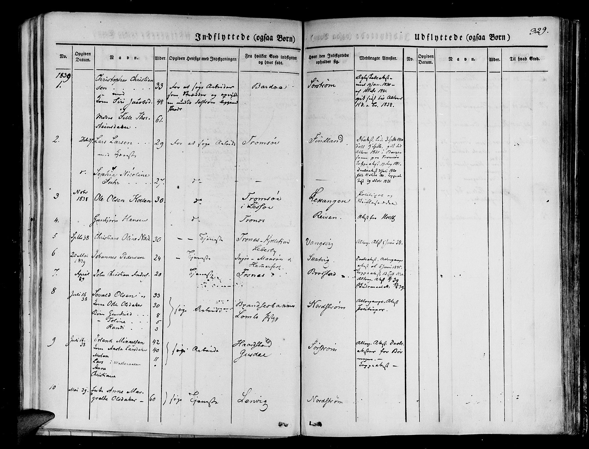 Tranøy sokneprestkontor, SATØ/S-1313/I/Ia/Iaa/L0005kirke: Parish register (official) no. 5, 1829-1844, p. 329