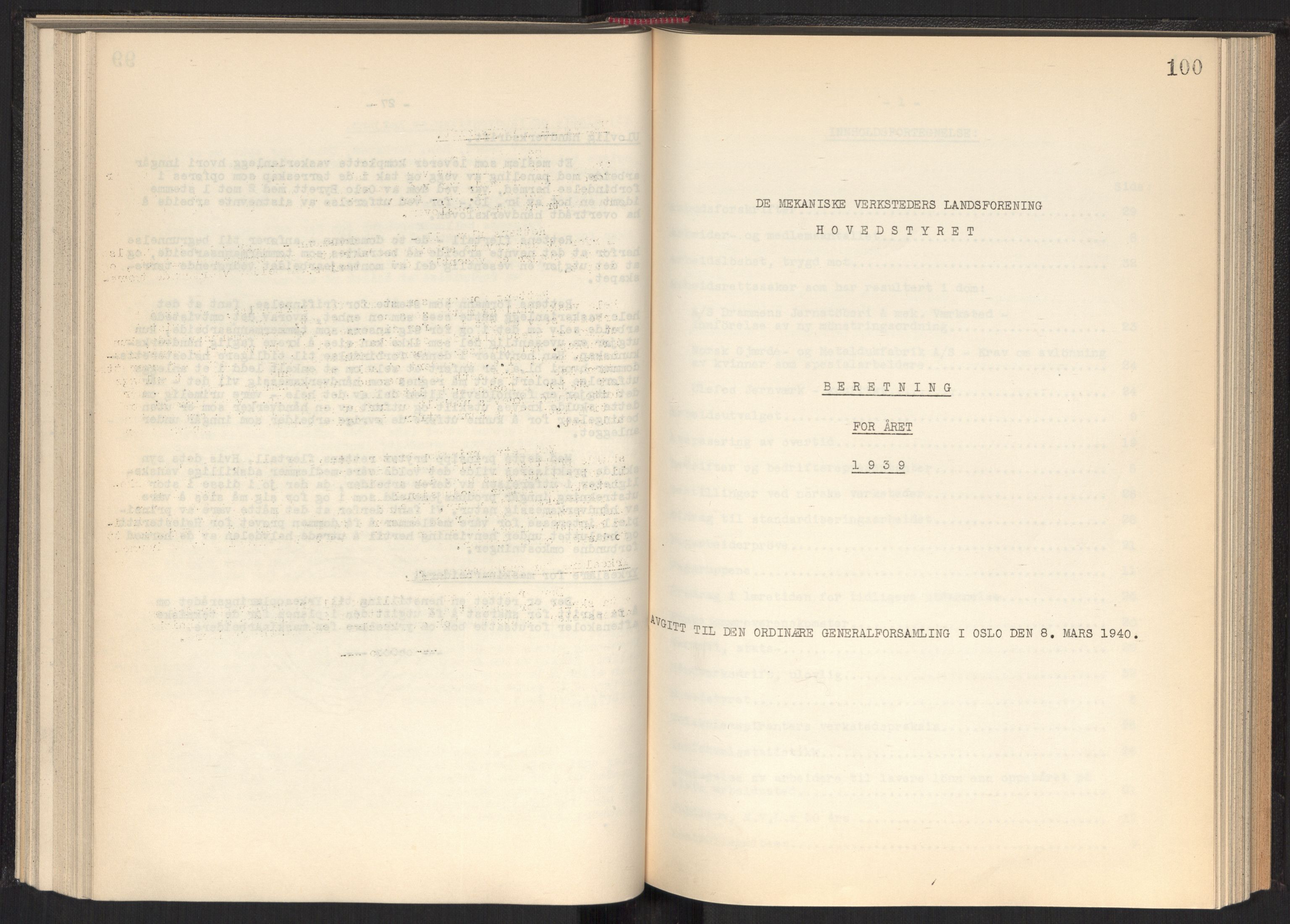 Teknologibedriftenes Landsforening TBL, RA/PA-1700/A/Ad/L0006: Årsberetning med register, 1937-1943, p. 100
