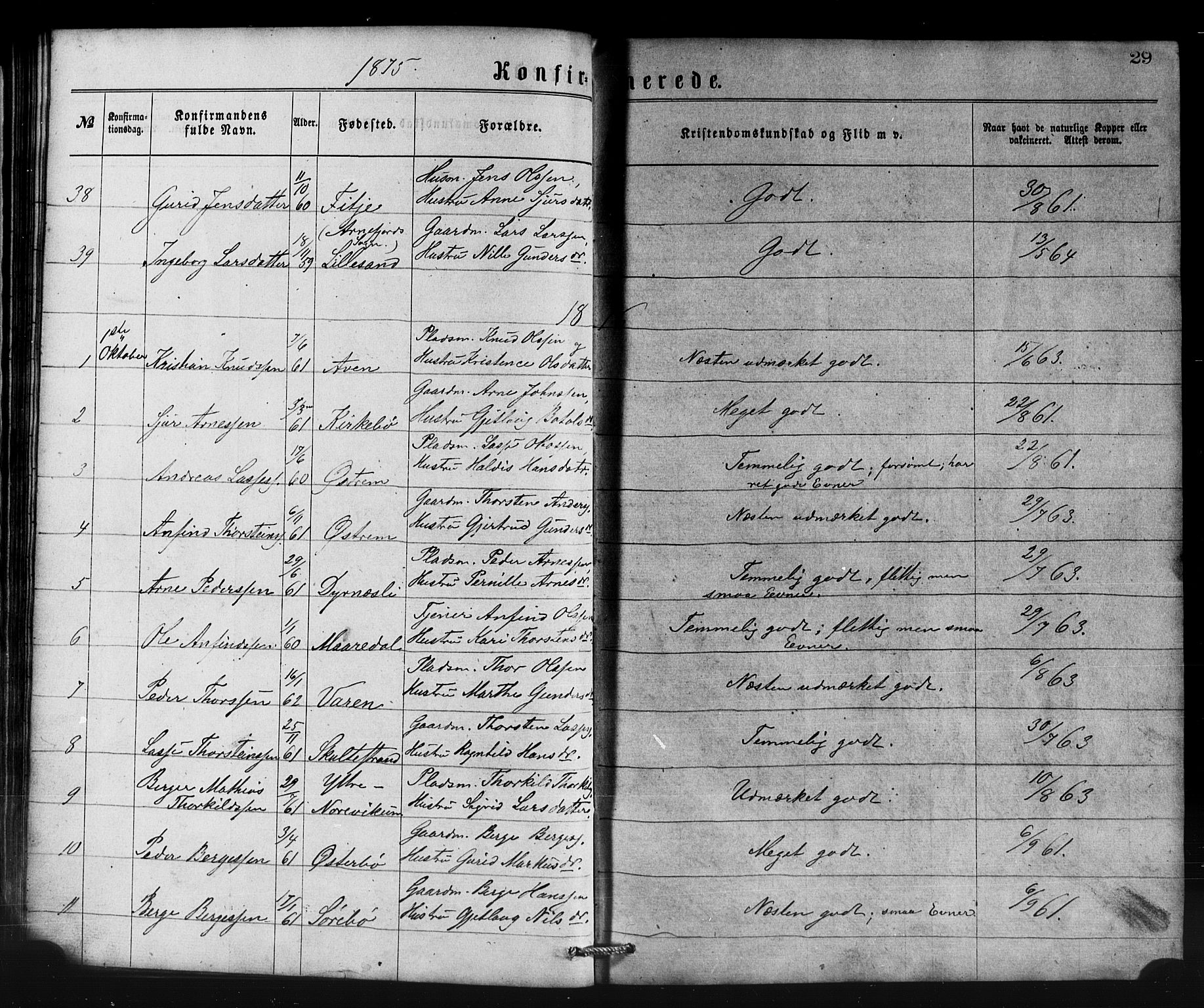 Lavik sokneprestembete, AV/SAB-A-80901: Parish register (copy) no. B 2, 1870-1881, p. 29