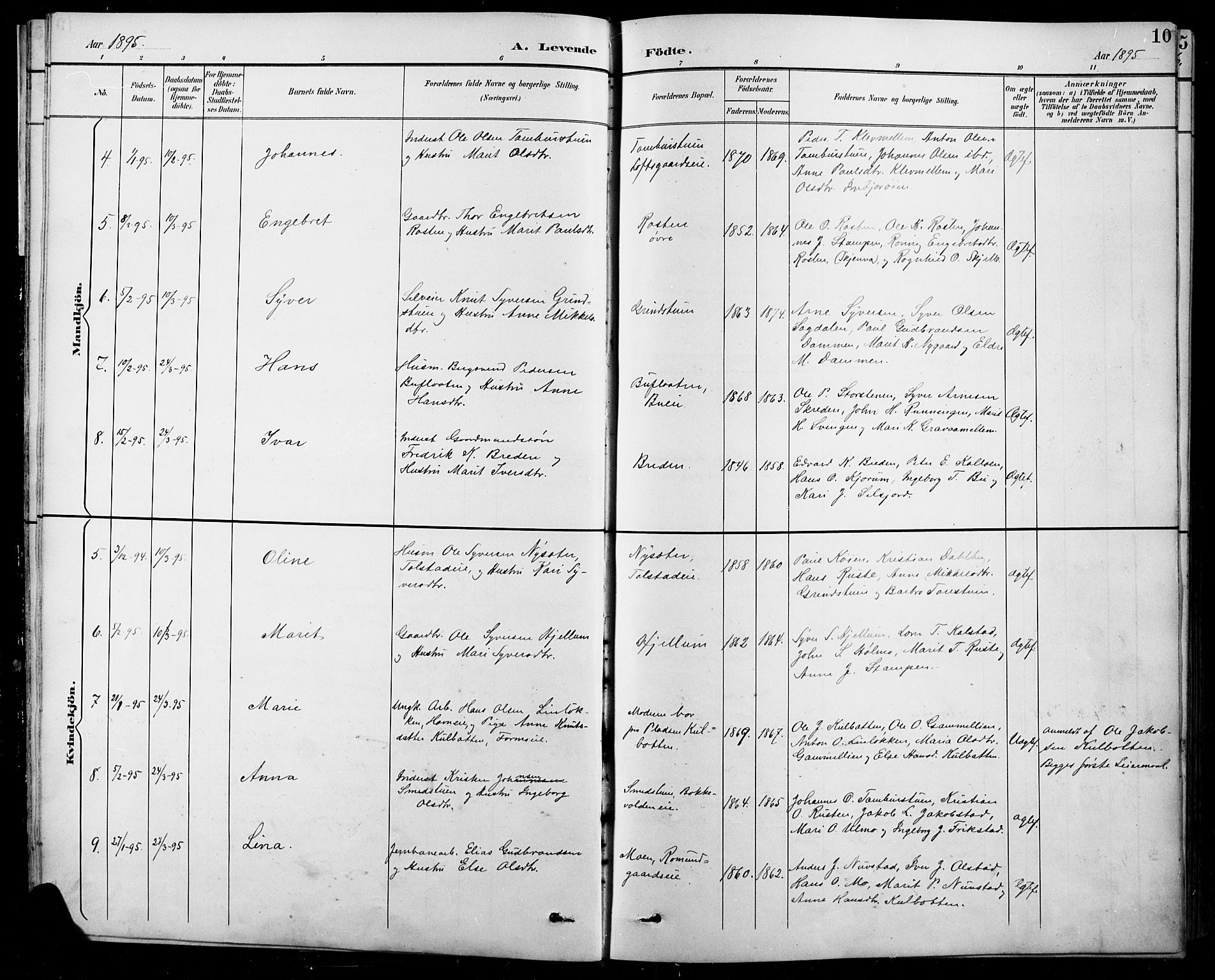 Sel prestekontor, AV/SAH-PREST-074/H/Ha/Hab/L0001: Parish register (copy) no. 1, 1894-1923, p. 10