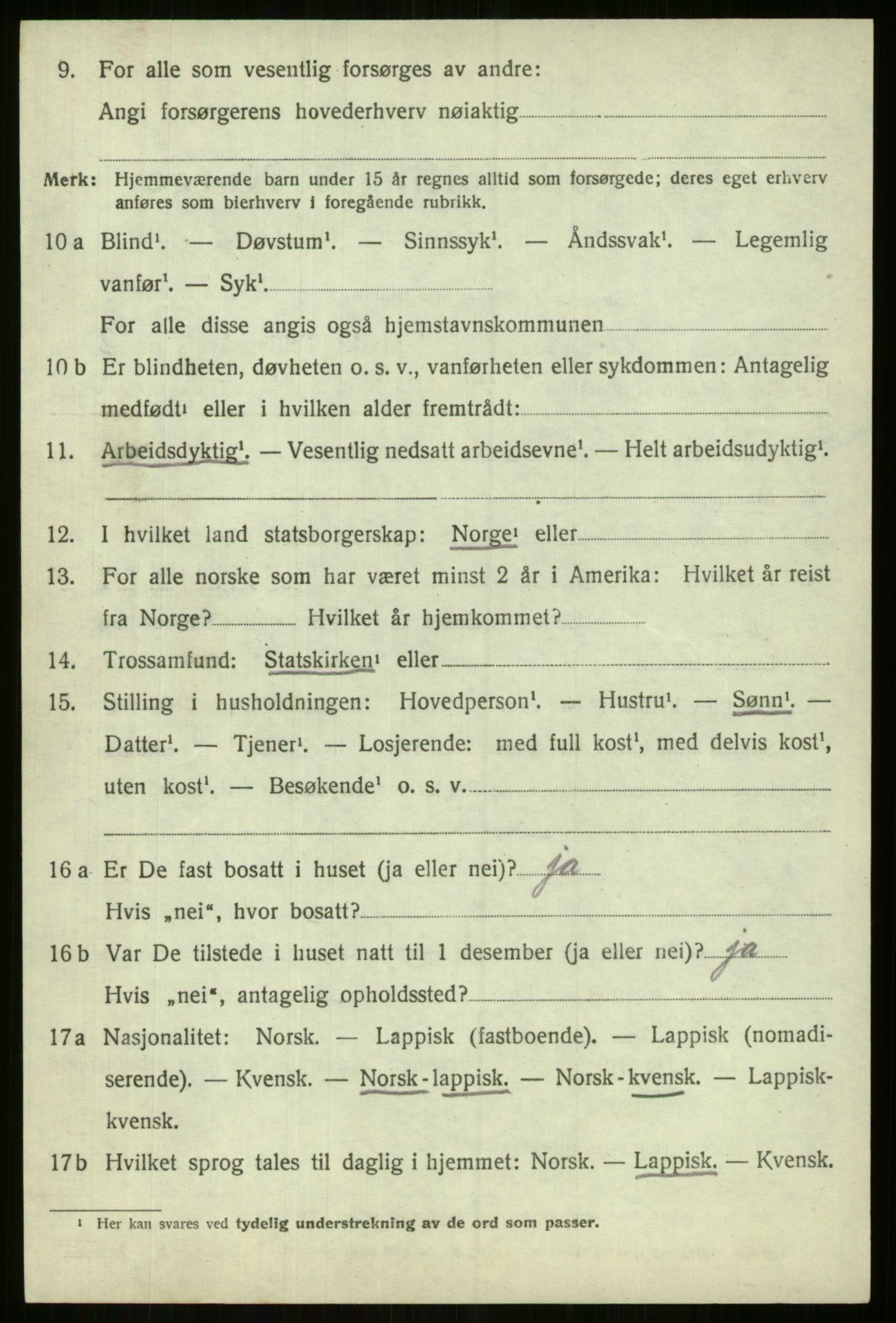 SATØ, 1920 census for Lyngen, 1920, p. 3520
