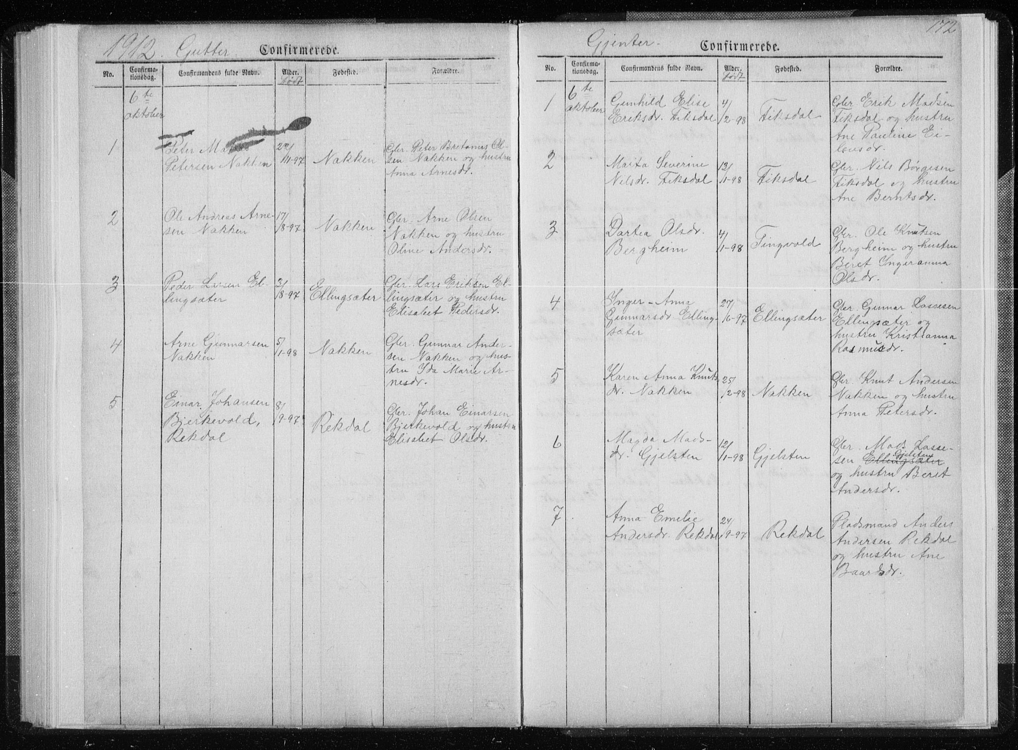 Ministerialprotokoller, klokkerbøker og fødselsregistre - Møre og Romsdal, SAT/A-1454/540/L0541: Parish register (copy) no. 540C01, 1867-1920, p. 172