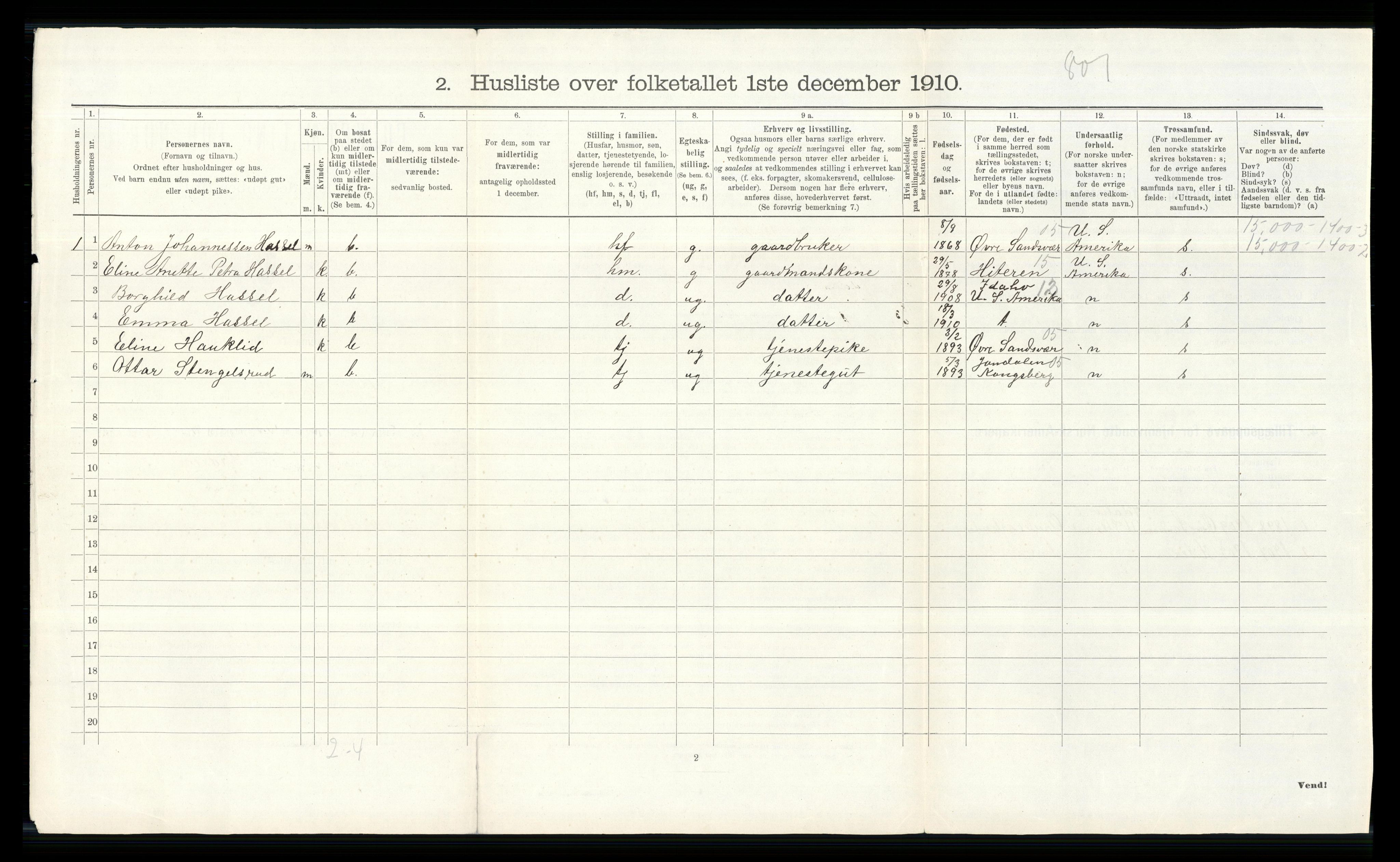 RA, 1910 census for Øvre Eiker, 1910, p. 366