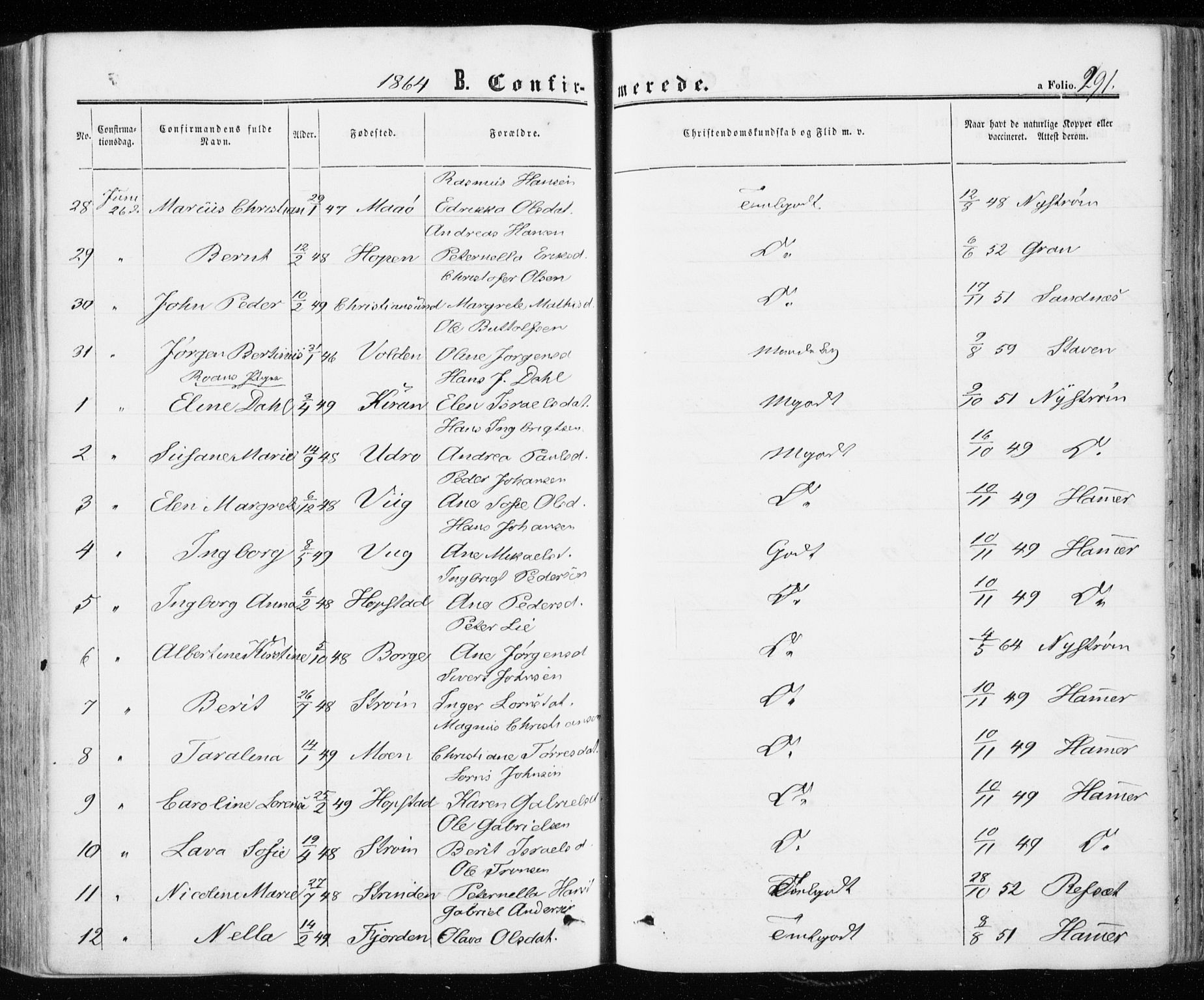 Ministerialprotokoller, klokkerbøker og fødselsregistre - Sør-Trøndelag, SAT/A-1456/657/L0705: Parish register (official) no. 657A06, 1858-1867, p. 291