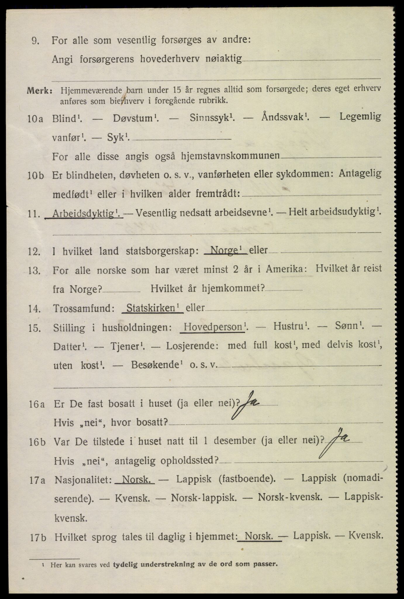 SAT, 1920 census for Vågan, 1920, p. 8098