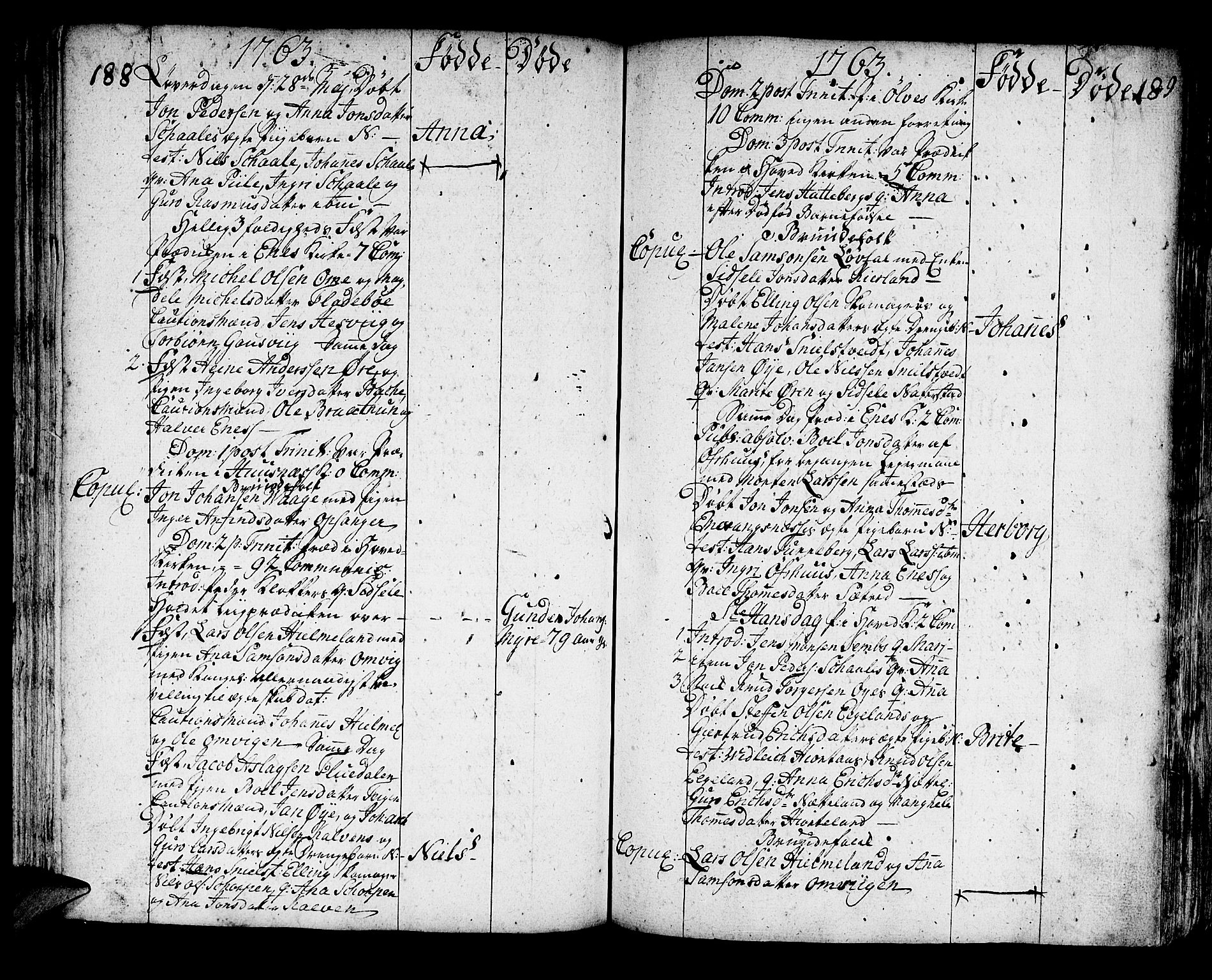 Kvinnherad sokneprestembete, AV/SAB-A-76401/H/Haa: Parish register (official) no. A 3, 1754-1777, p. 188-189