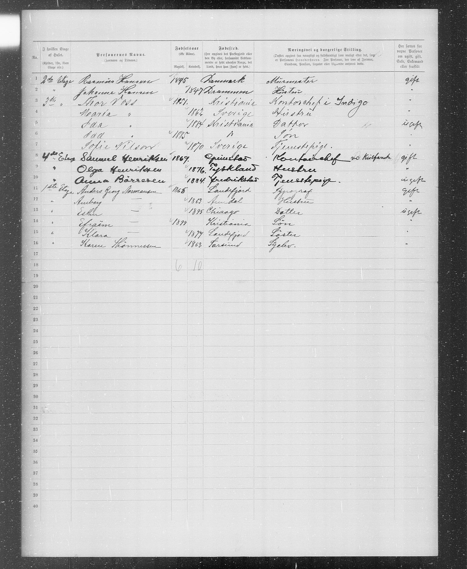 OBA, Municipal Census 1899 for Kristiania, 1899, p. 540