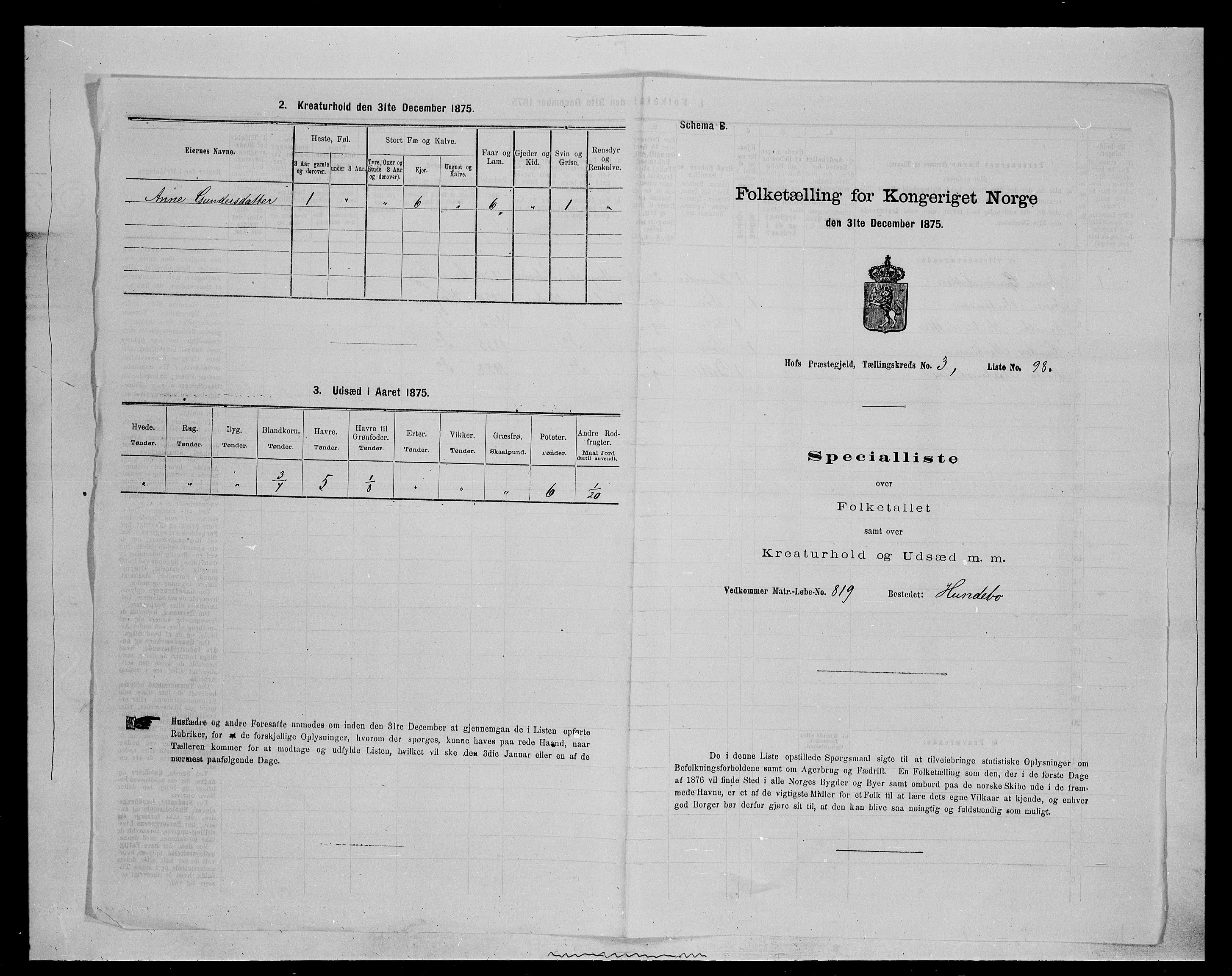 SAH, 1875 census for 0424P Hof, 1875, p. 677