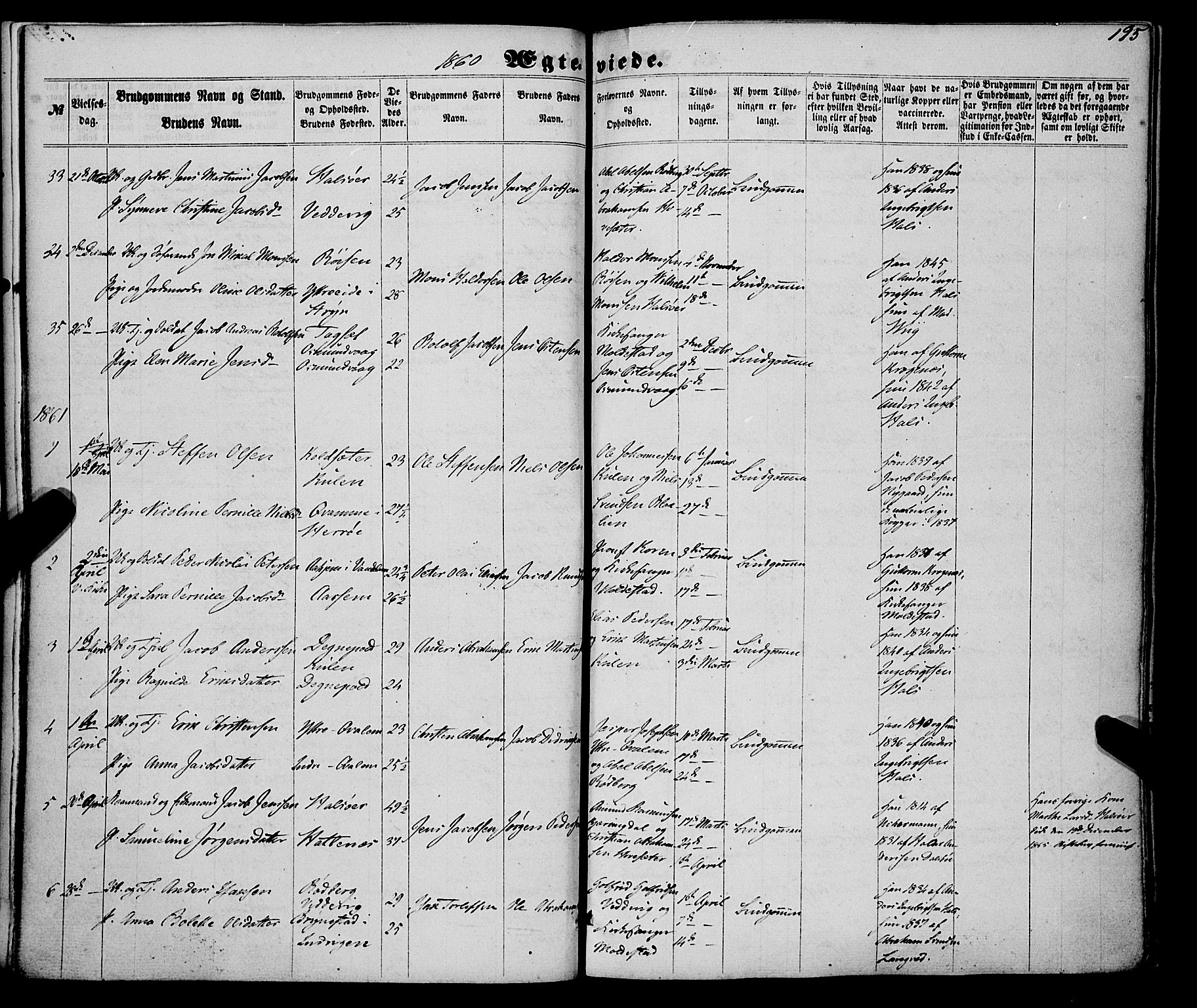 Selje sokneprestembete, SAB/A-99938/H/Ha/Haa/Haaa: Parish register (official) no. A 11, 1858-1870, p. 195