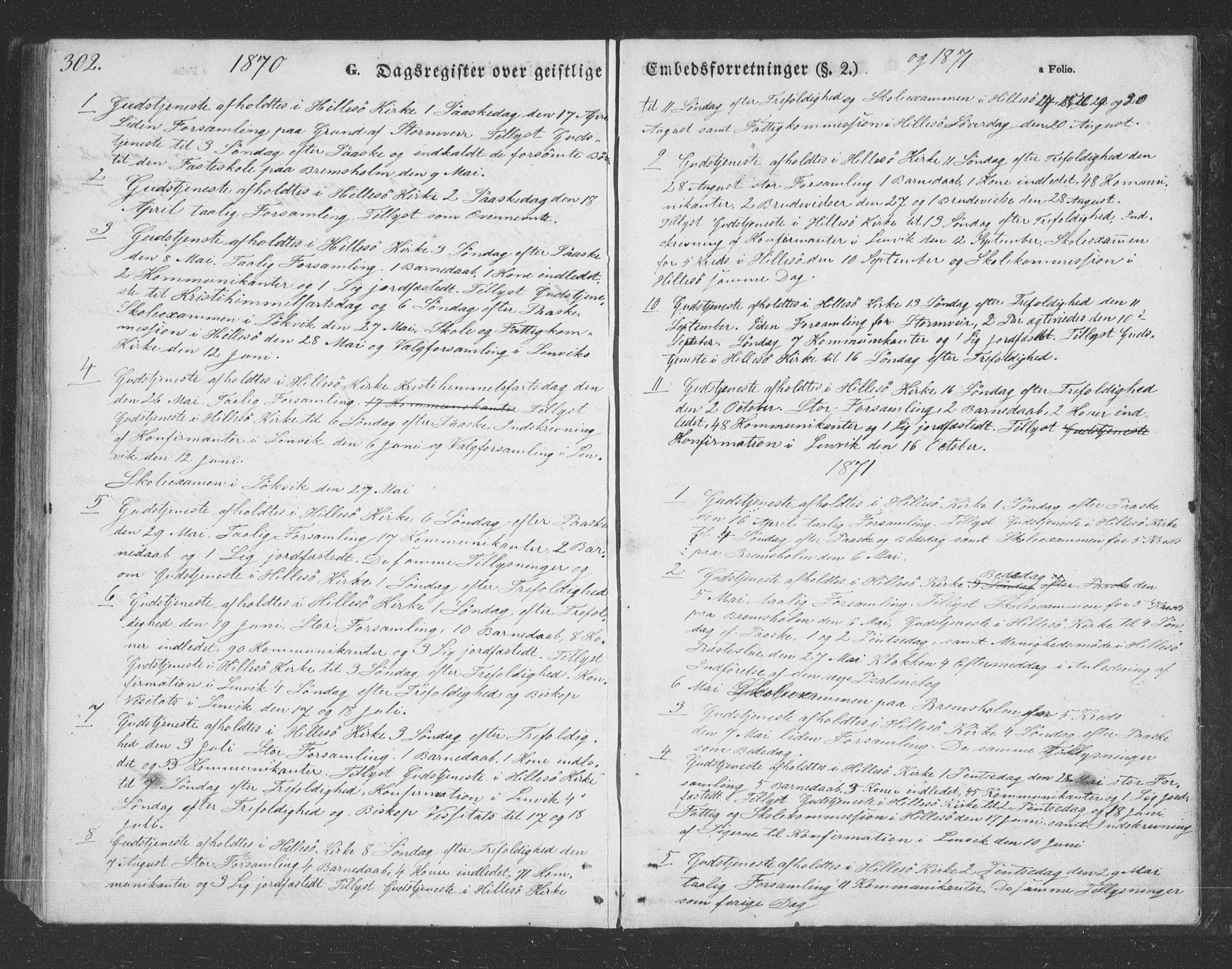 Lenvik sokneprestembete, AV/SATØ-S-1310/H/Ha/Hab/L0020klokker: Parish register (copy) no. 20, 1855-1883, p. 302