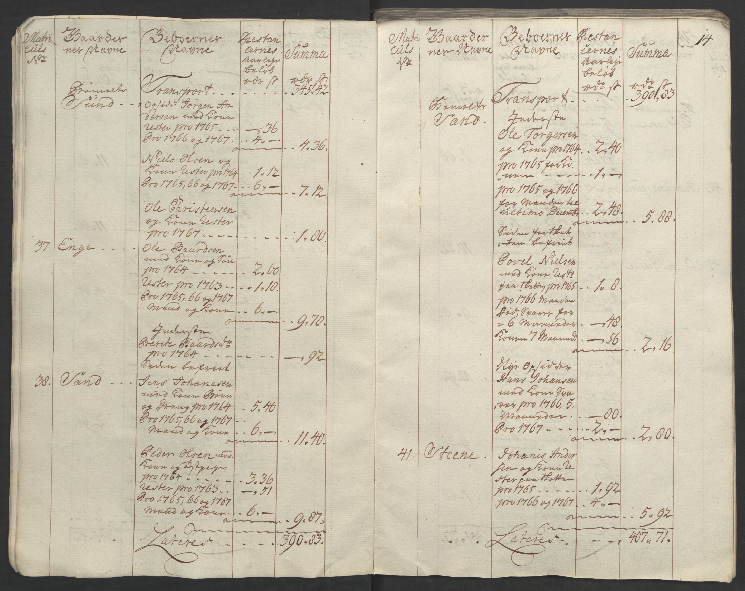 Rentekammeret inntil 1814, Realistisk ordnet avdeling, AV/RA-EA-4070/Ol/L0023: [Gg 10]: Ekstraskatten, 23.09.1762. Helgeland (restanseregister), 1767-1772, p. 16