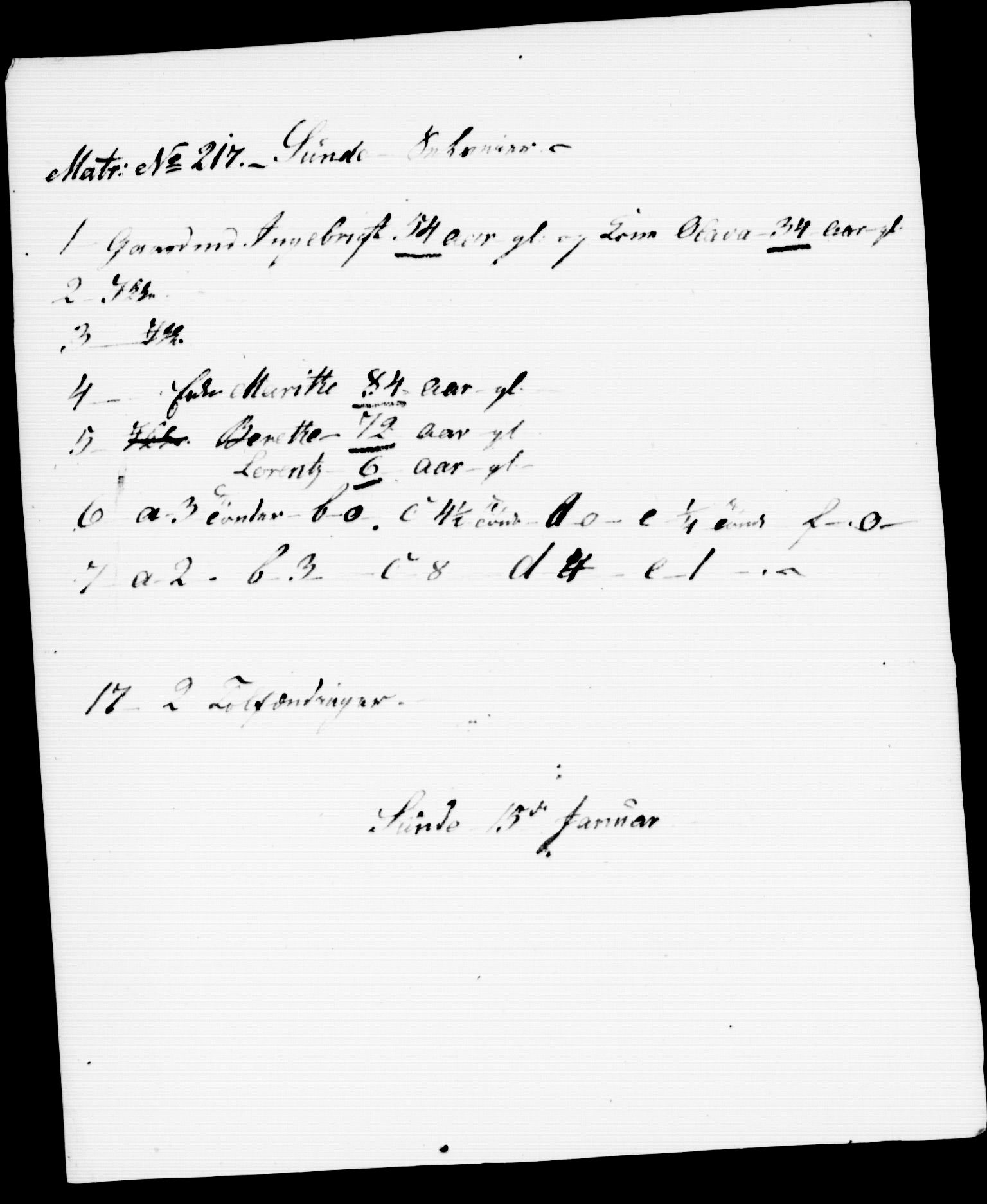 , Census 1845 for Stod, 1845, p. 51