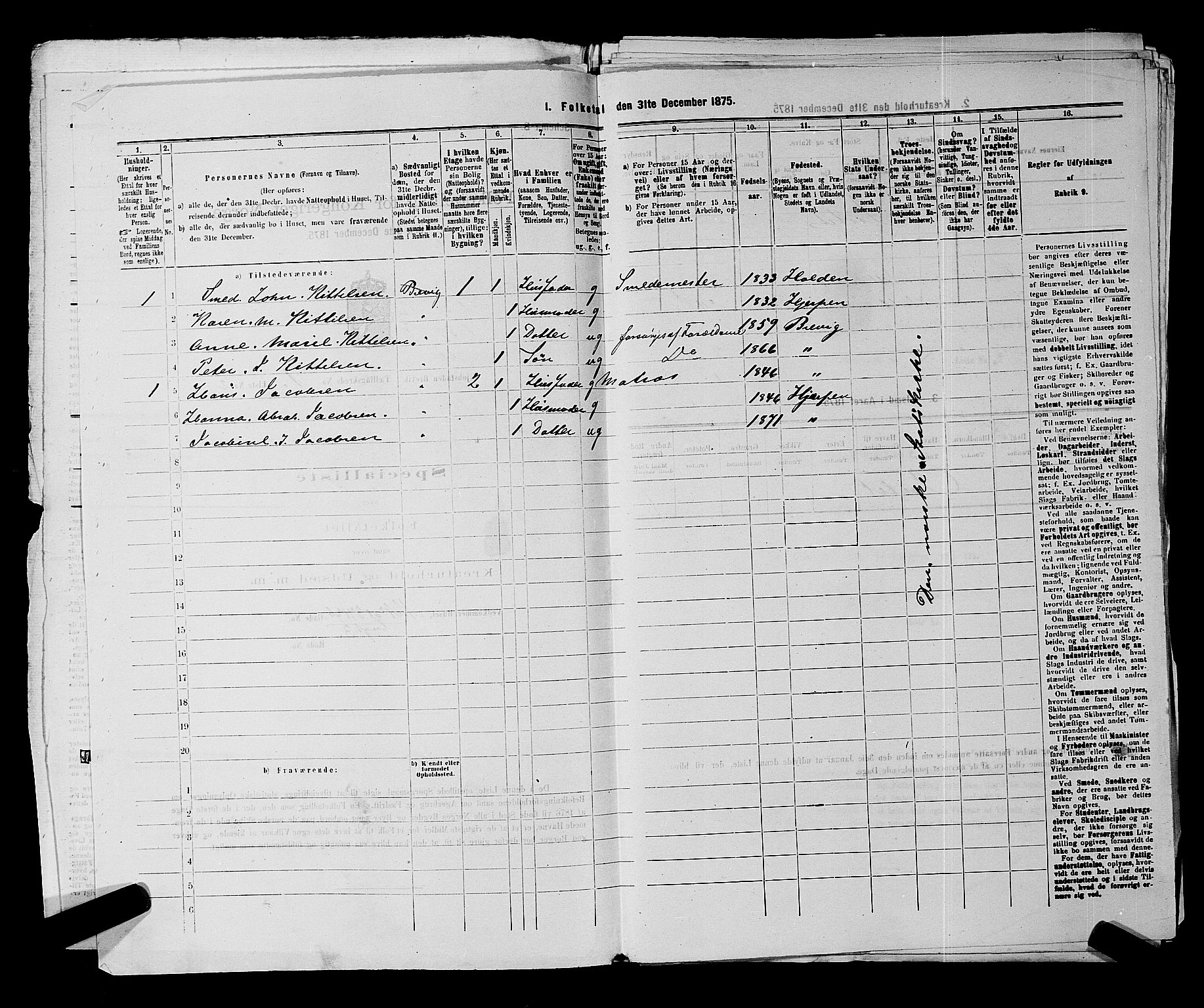 SAKO, 1875 census for 0804P Brevik, 1875, p. 26