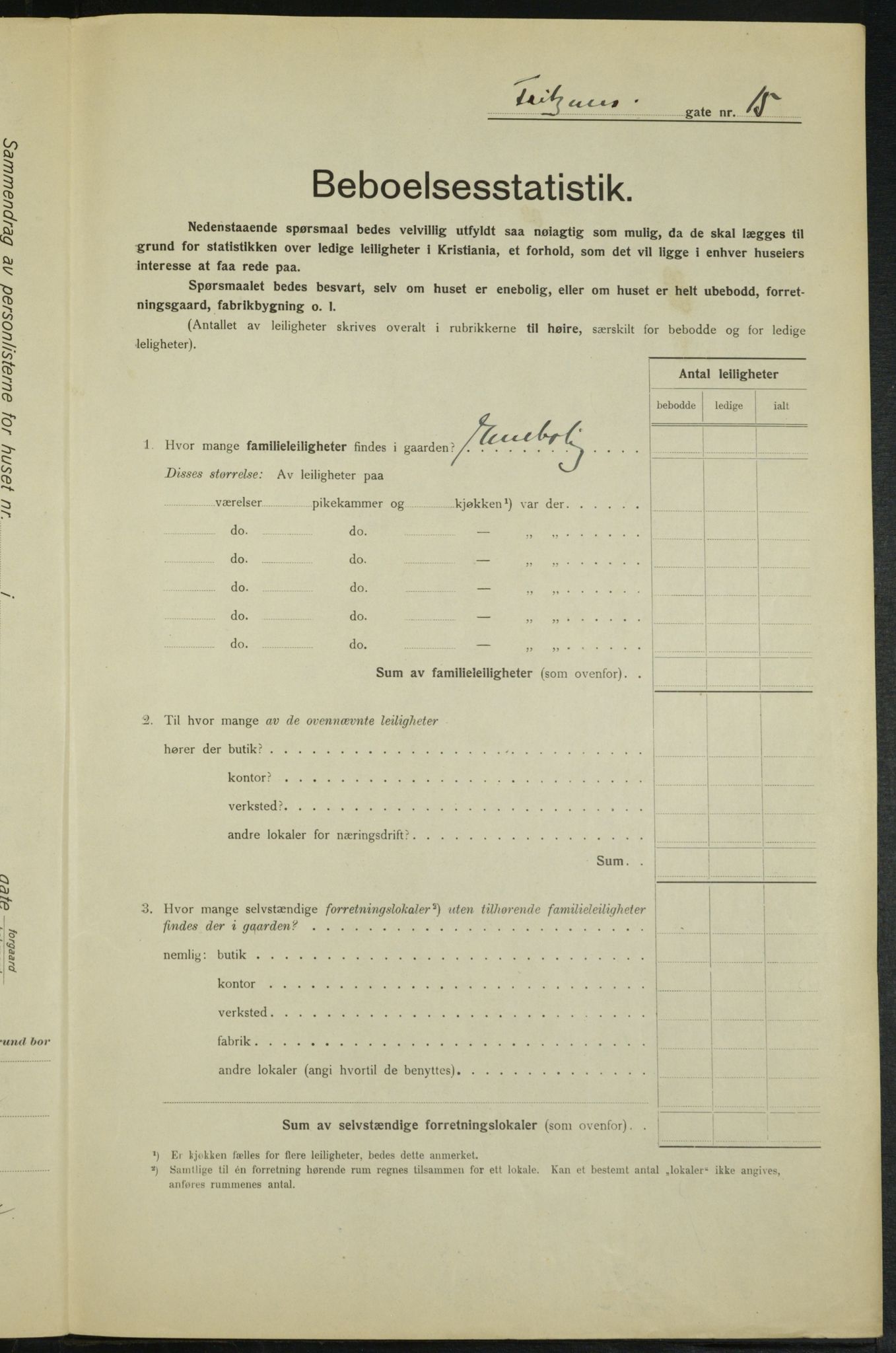 OBA, Municipal Census 1915 for Kristiania, 1915, p. 26765