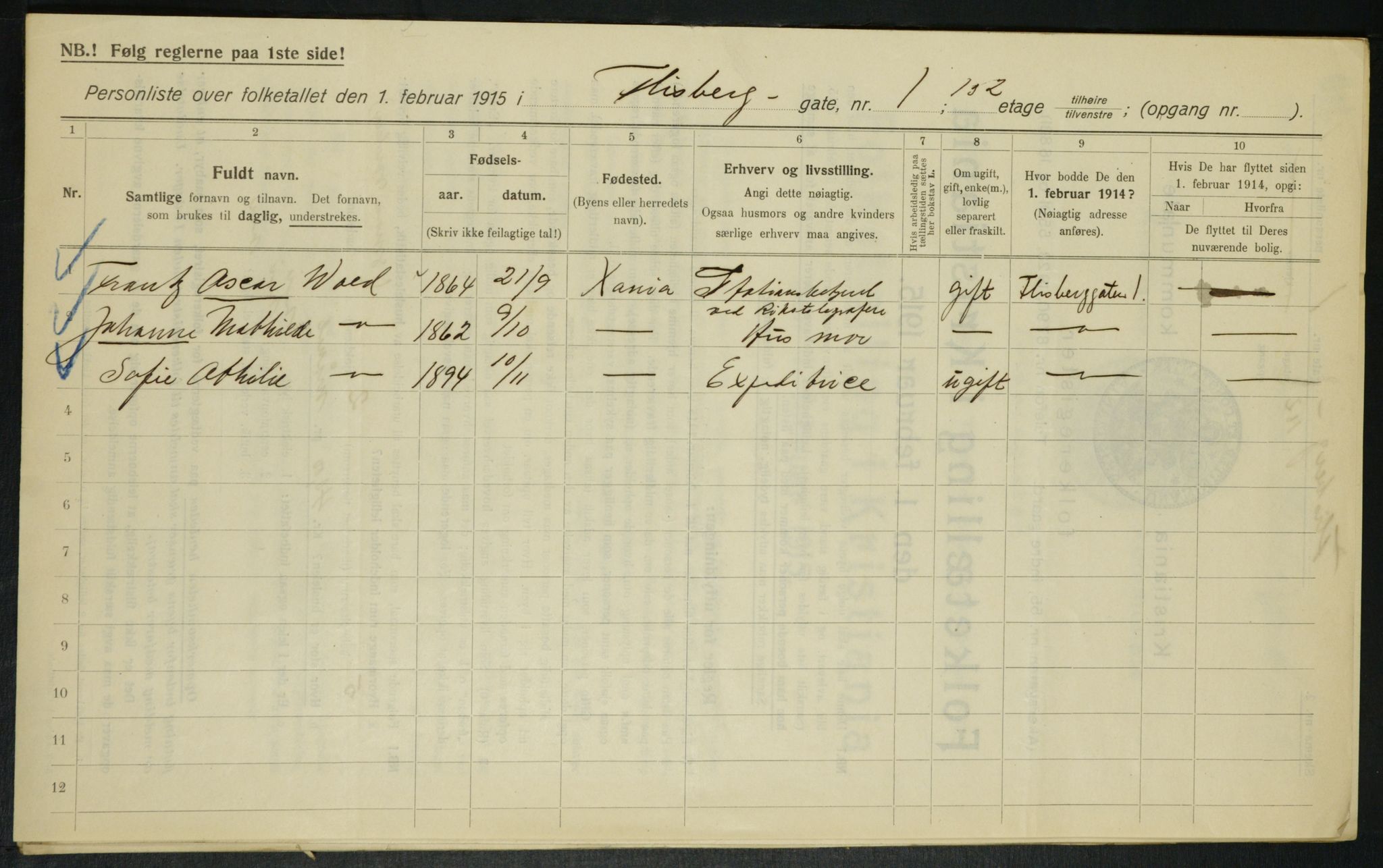 OBA, Municipal Census 1915 for Kristiania, 1915, p. 24148