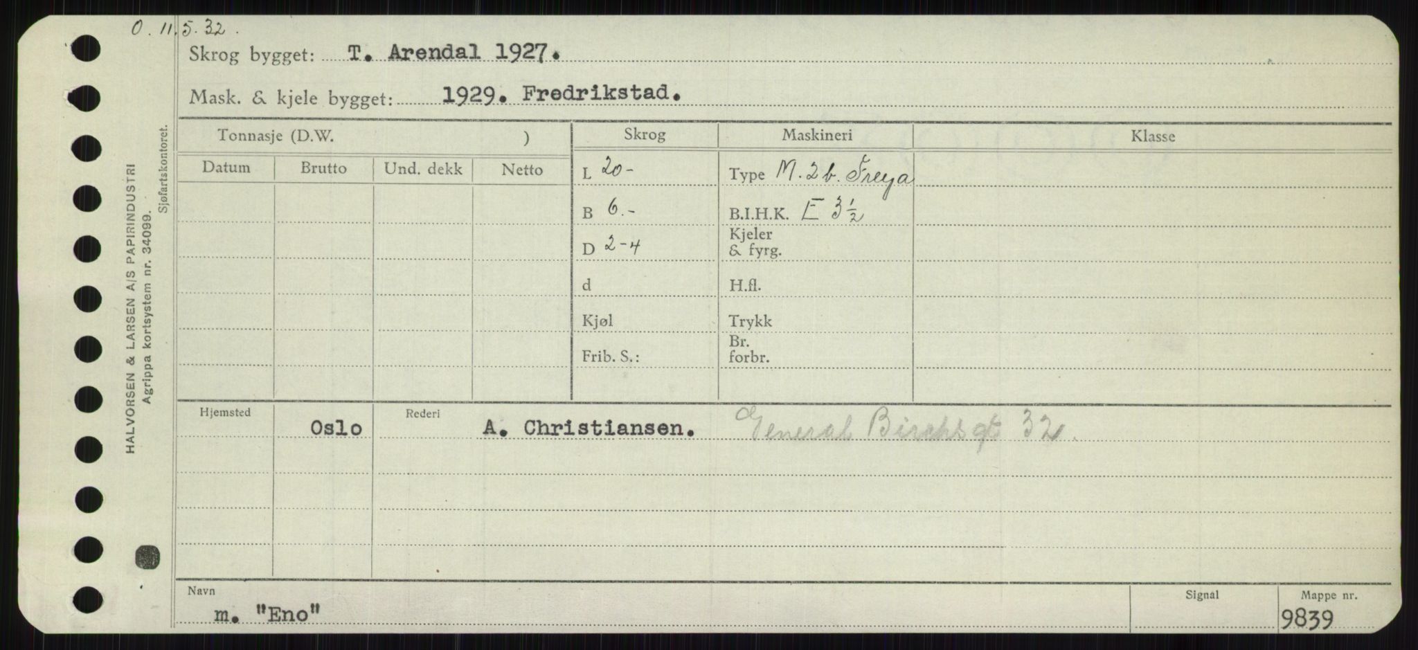 Sjøfartsdirektoratet med forløpere, Skipsmålingen, RA/S-1627/H/Ha/L0002/0001: Fartøy, Eik-Hill / Fartøy, Eik-F, p. 175