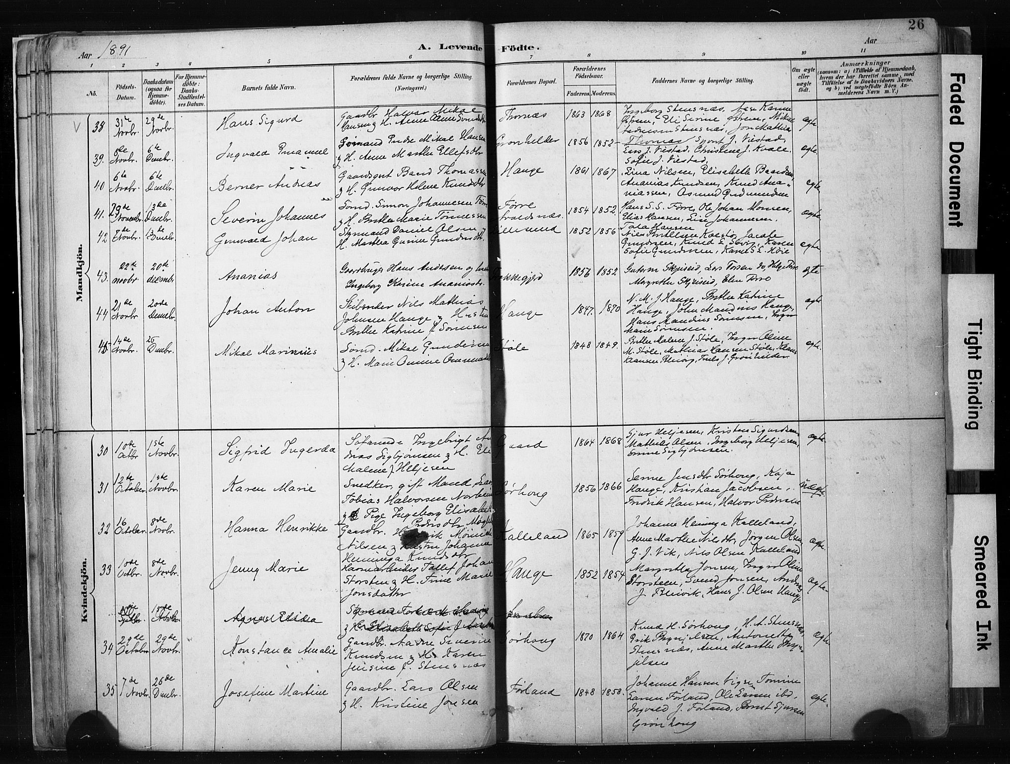 Haugesund sokneprestkontor, SAST/A -101863/H/Ha/Haa/L0004: Parish register (official) no. A 4, 1886-1908, p. 26