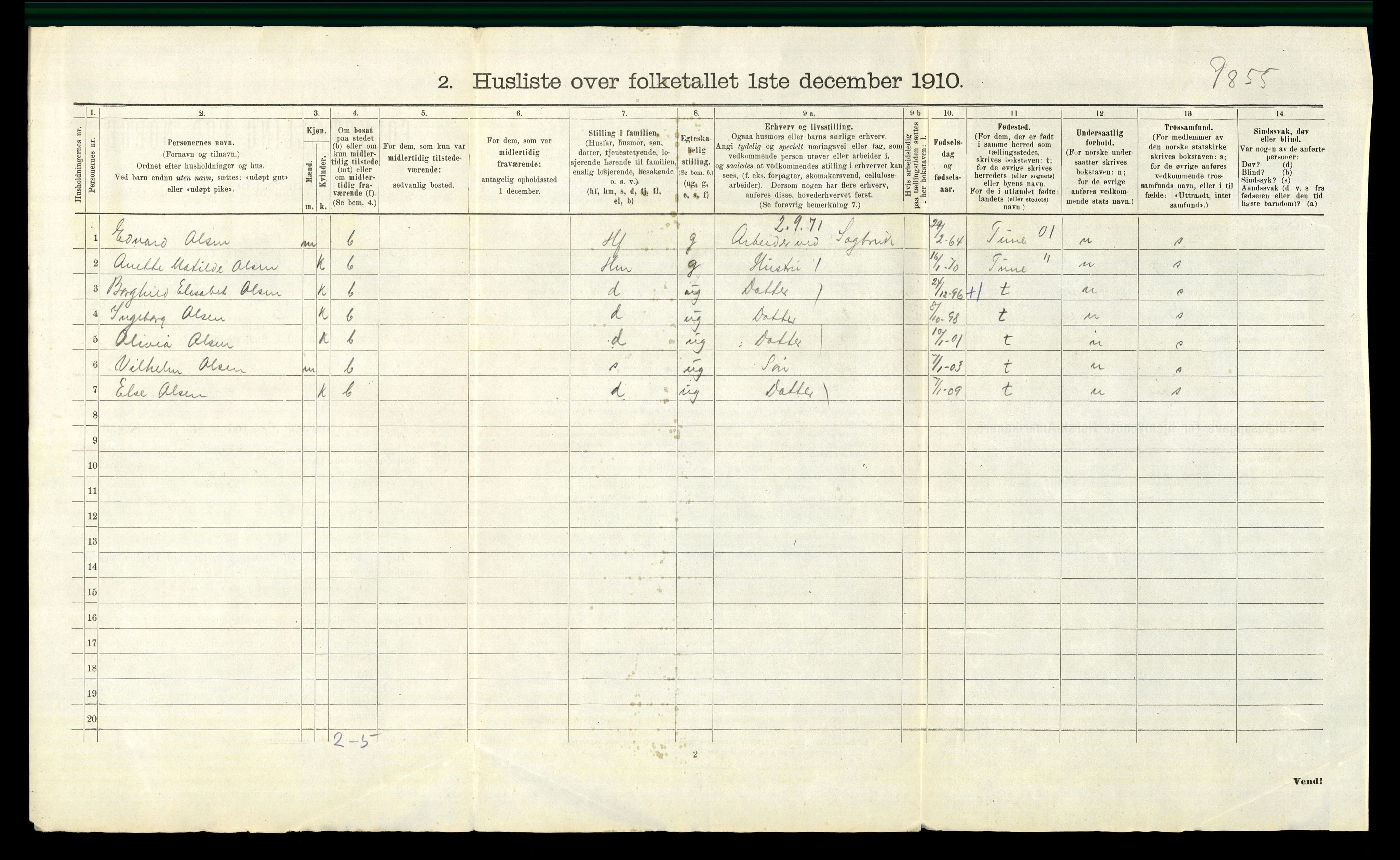 RA, 1910 census for Onsøy, 1910, p. 994