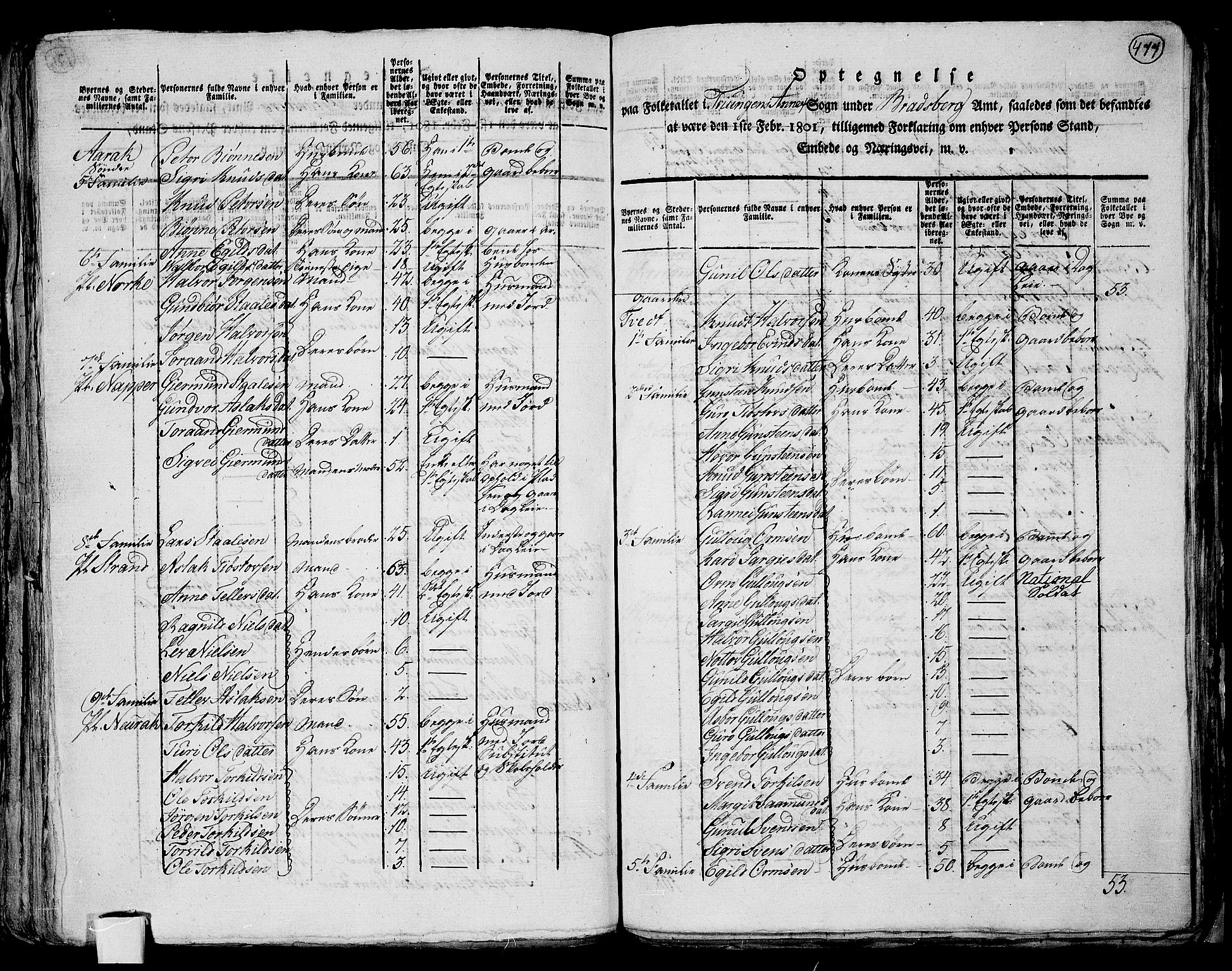 RA, 1801 census for 0829P Kviteseid, 1801, p. 476b-477a