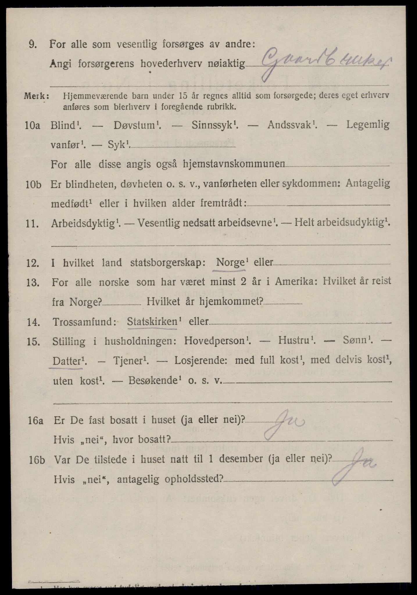 SAT, 1920 census for Øksendal, 1920, p. 1266