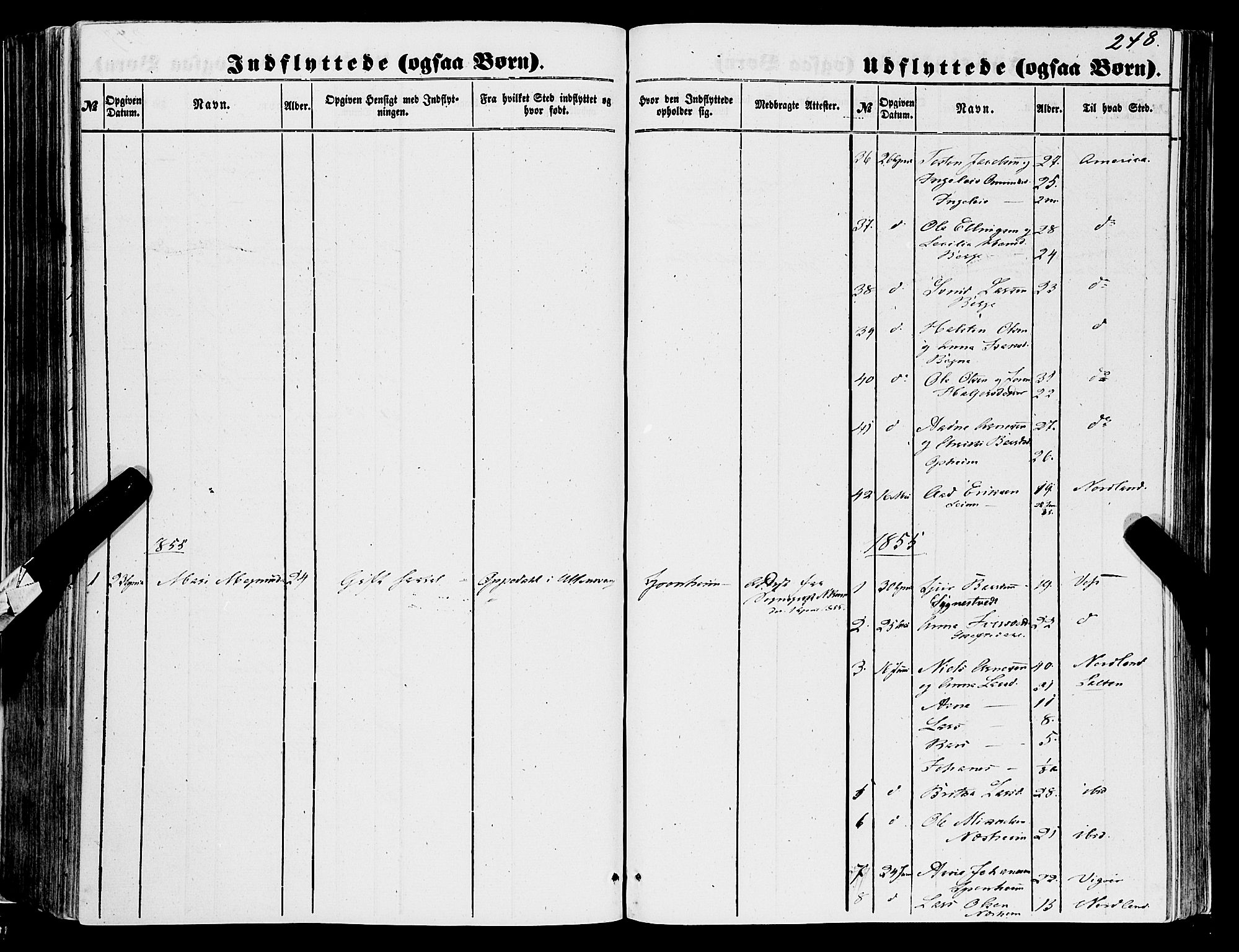 Ulvik sokneprestembete, SAB/A-78801/H/Haa: Parish register (official) no. A 13, 1853-1863, p. 248