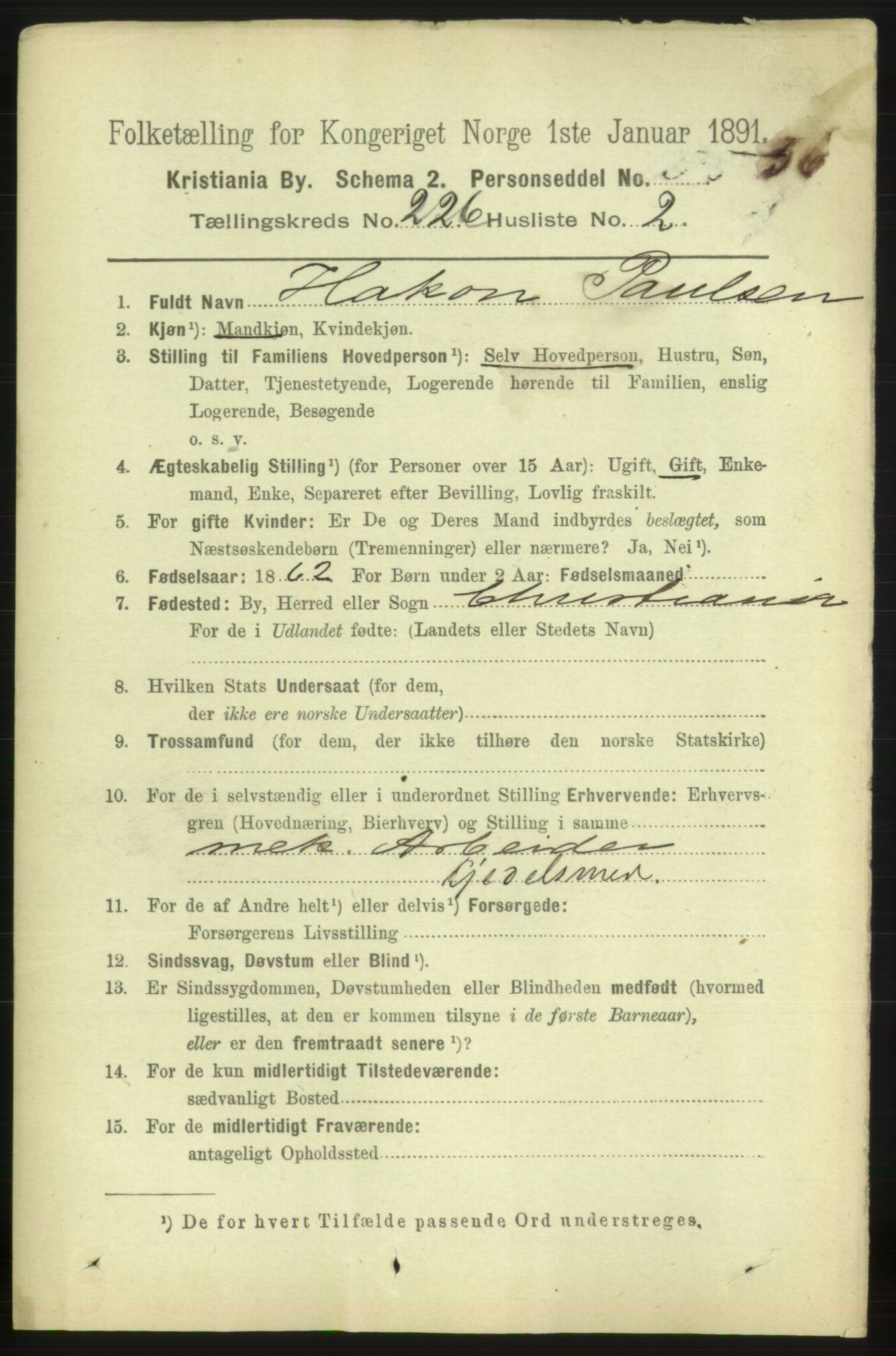 RA, 1891 census for 0301 Kristiania, 1891, p. 137541