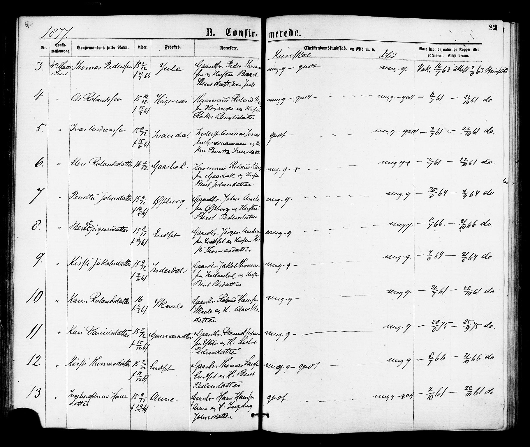 Ministerialprotokoller, klokkerbøker og fødselsregistre - Nord-Trøndelag, SAT/A-1458/755/L0493: Parish register (official) no. 755A02, 1865-1881, p. 82