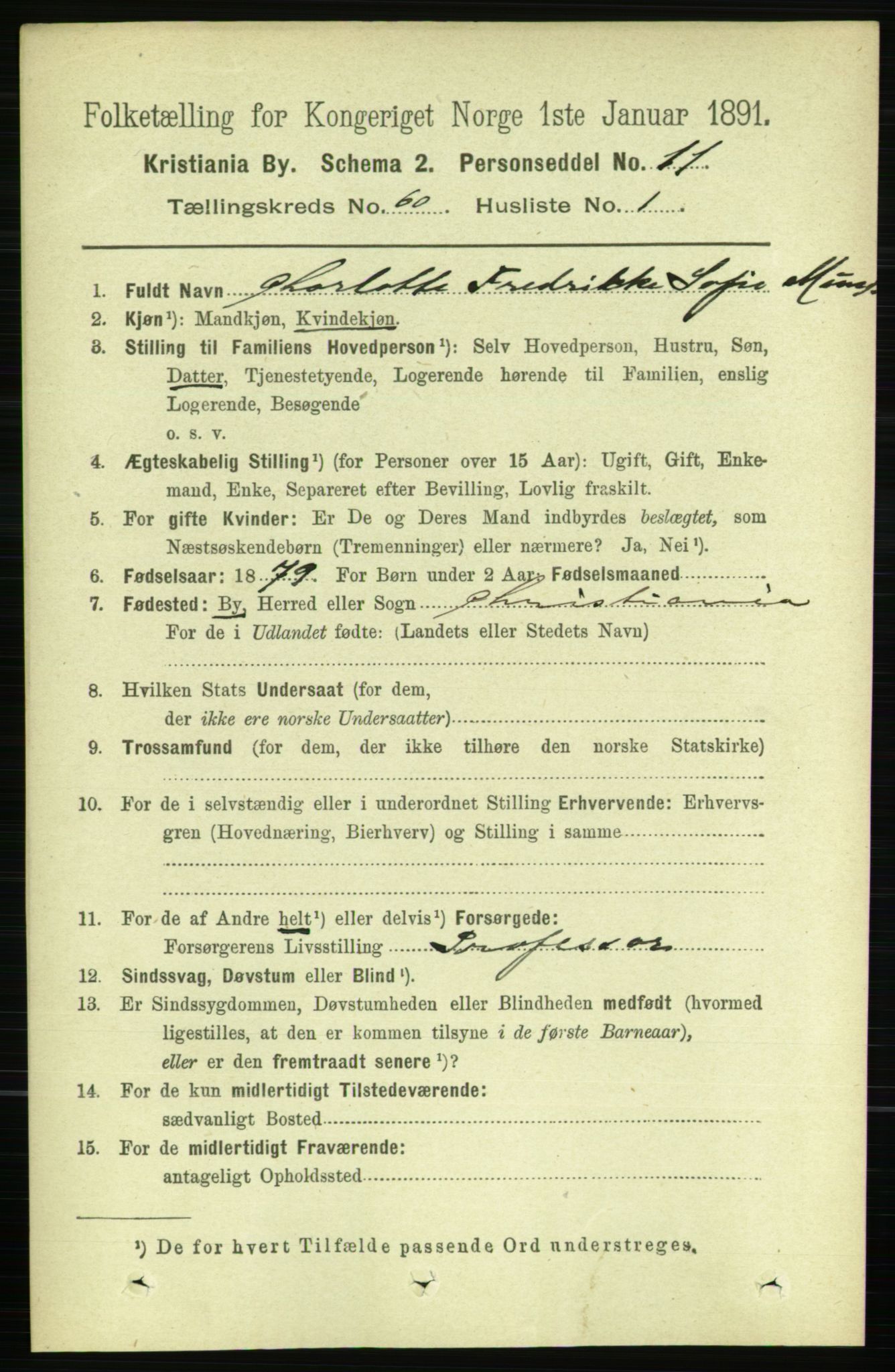 RA, 1891 census for 0301 Kristiania, 1891, p. 31920