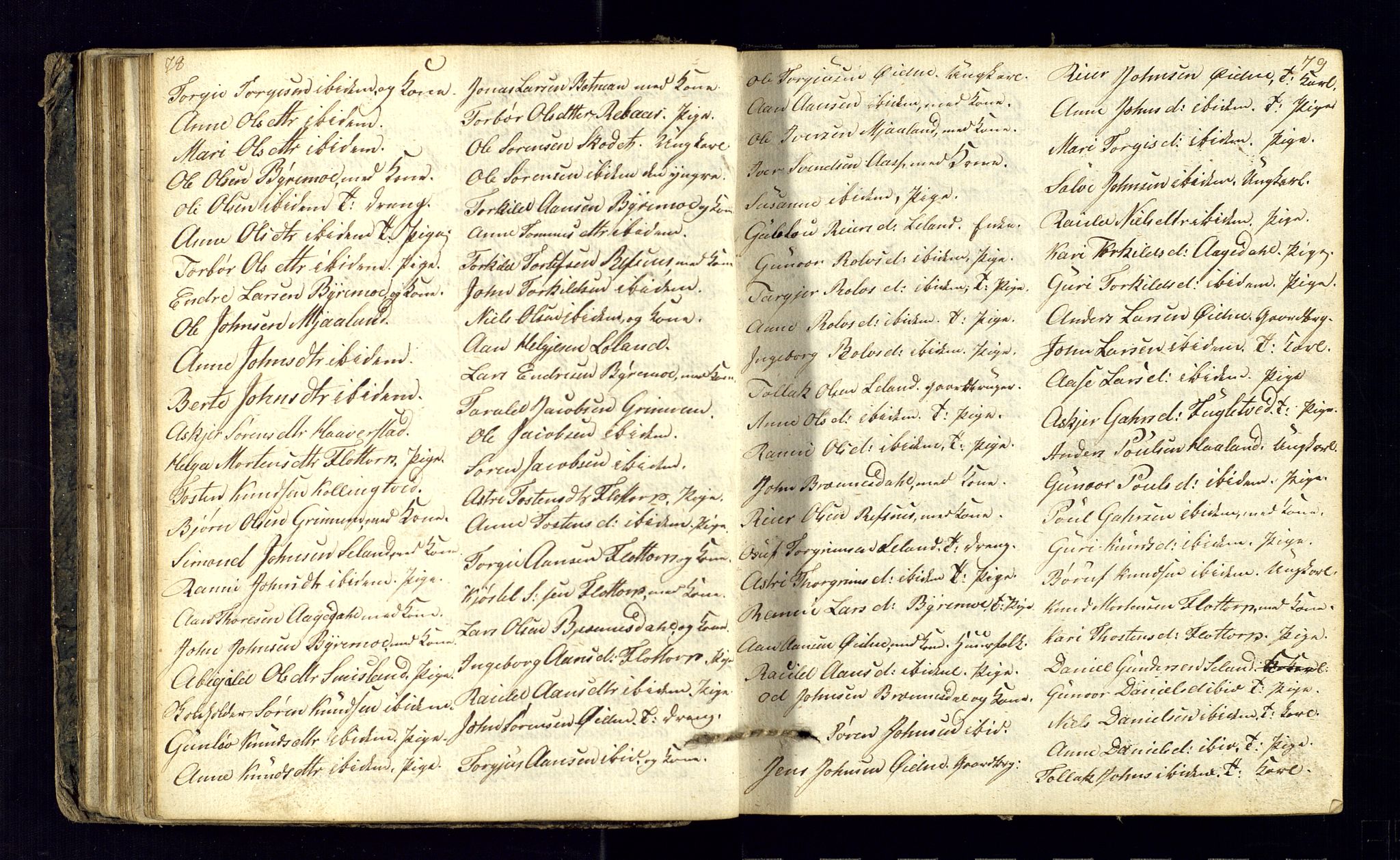 Bjelland sokneprestkontor, AV/SAK-1111-0005/F/Fc/Fcc/L0001: Communicants register no. C-1, 1825-1842, p. 78-79