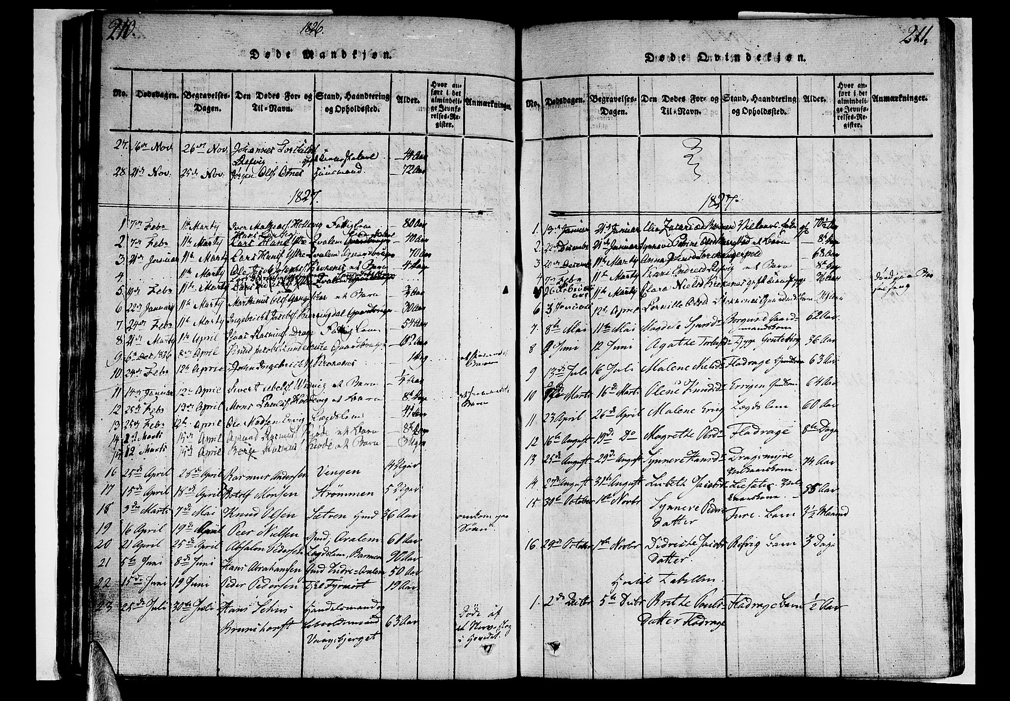 Selje sokneprestembete, SAB/A-99938/H/Ha/Haa/Haaa: Parish register (official) no. A 8, 1816-1828, p. 210-211