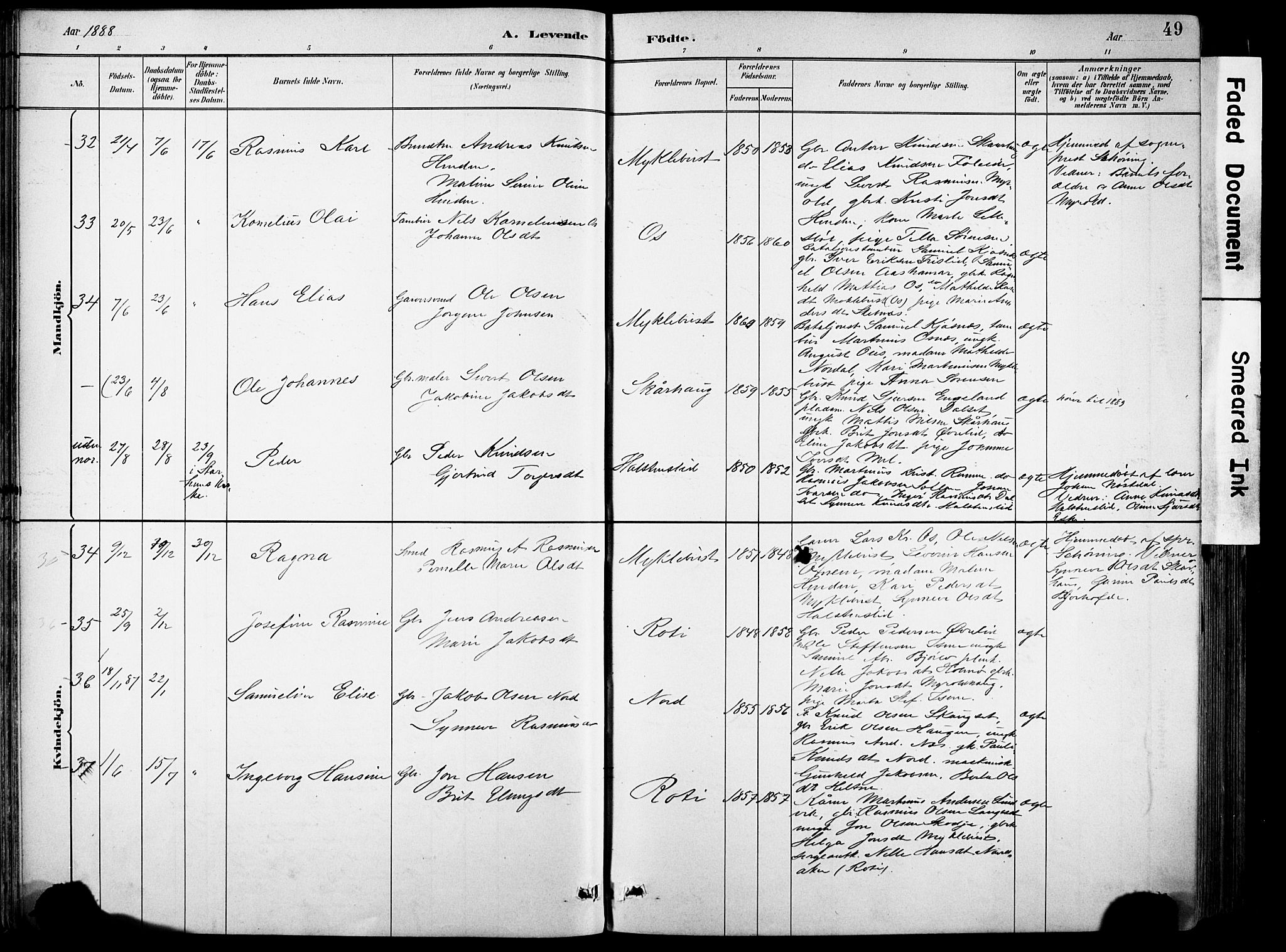 Eid sokneprestembete, AV/SAB-A-82301/H/Hab/Habb/L0002: Parish register (copy) no. B 2, 1882-1907, p. 49