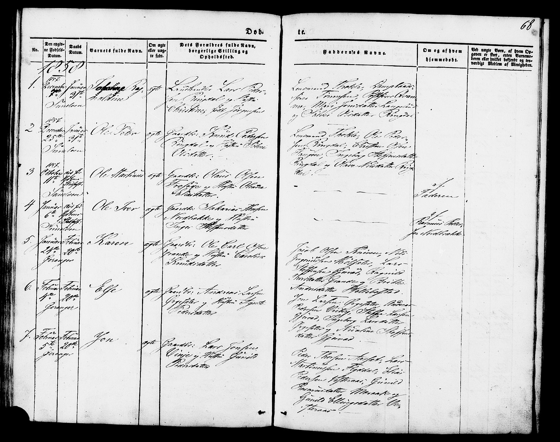 Ministerialprotokoller, klokkerbøker og fødselsregistre - Møre og Romsdal, SAT/A-1454/517/L0222: Parish register (official) no. 517A02, 1846-1862, p. 68