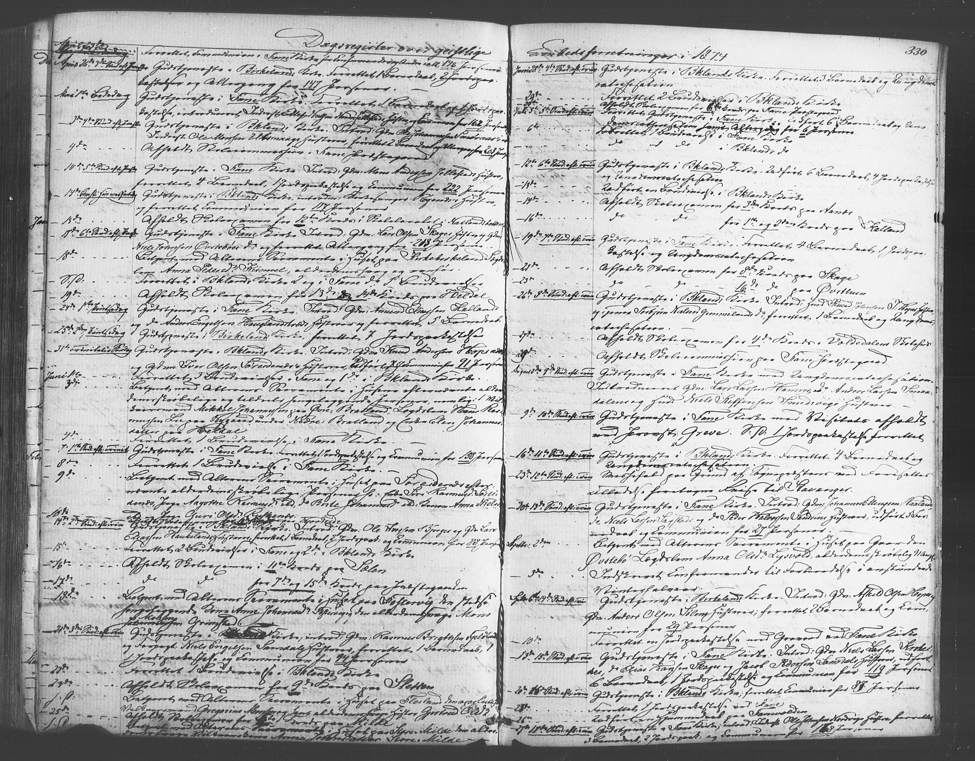 Fana Sokneprestembete, SAB/A-75101/H/Haa/Haaa/L0012: Parish register (official) no. A 12, 1862-1878, p. 330