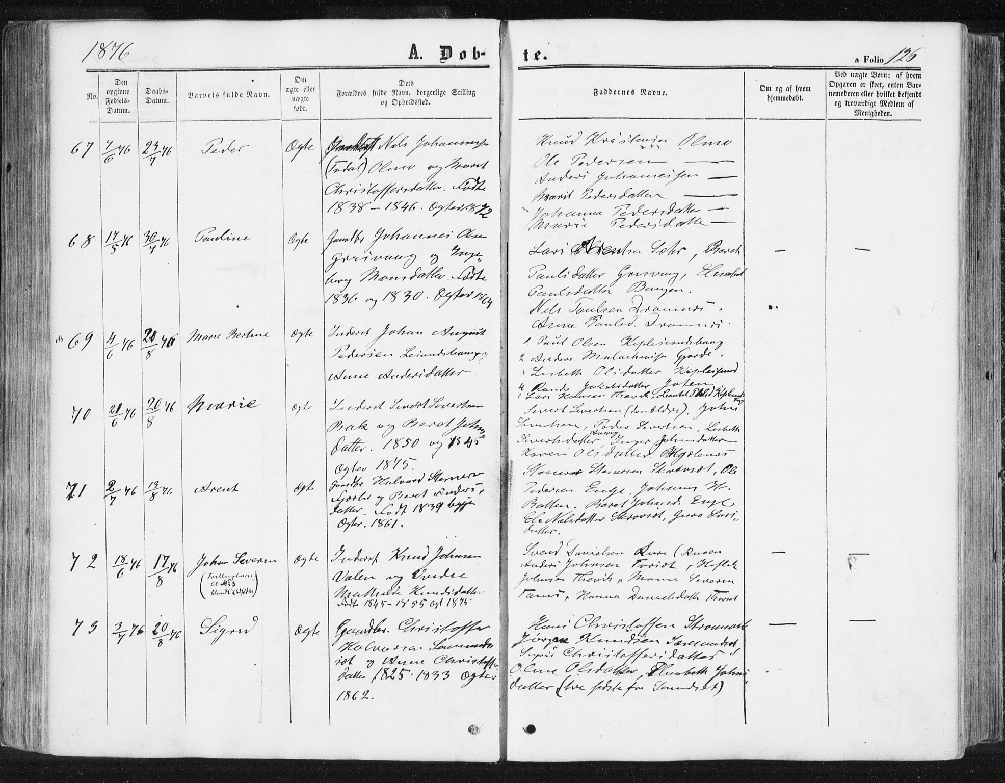 Ministerialprotokoller, klokkerbøker og fødselsregistre - Møre og Romsdal, SAT/A-1454/578/L0905: Parish register (official) no. 578A04, 1859-1877, p. 126