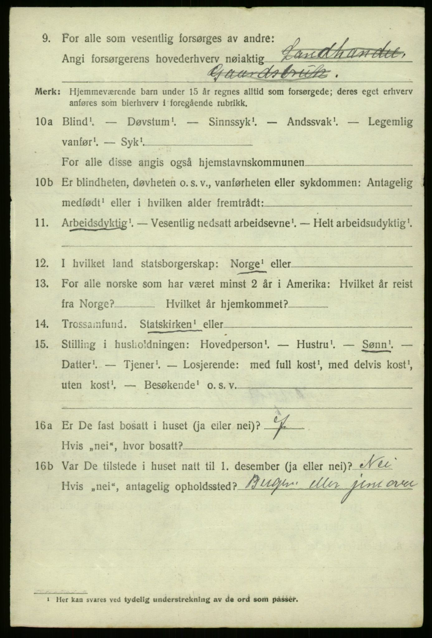 SAB, 1920 census for Askvoll, 1920, p. 5955