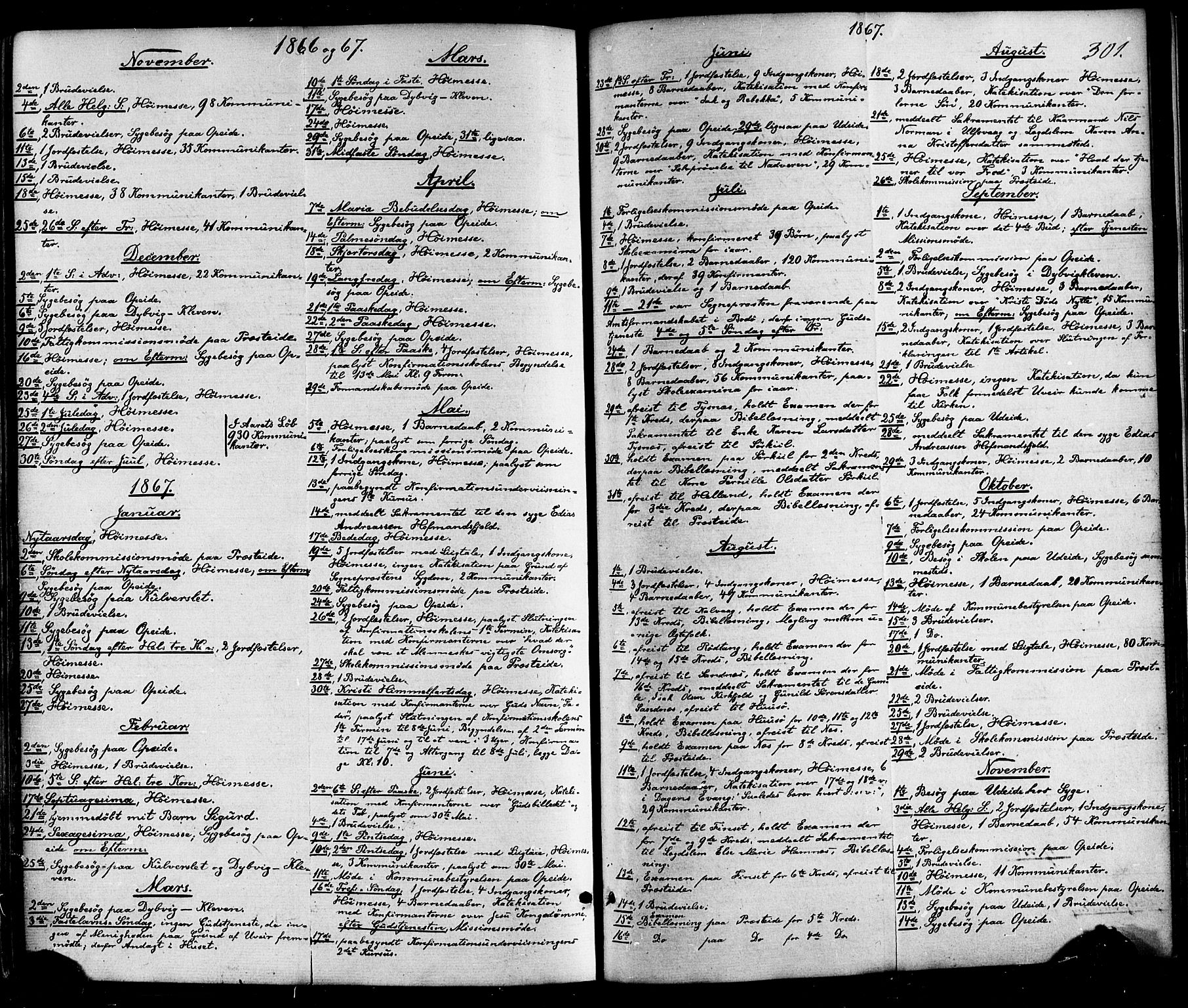 Ministerialprotokoller, klokkerbøker og fødselsregistre - Nordland, SAT/A-1459/859/L0845: Parish register (official) no. 859A05, 1863-1877, p. 301