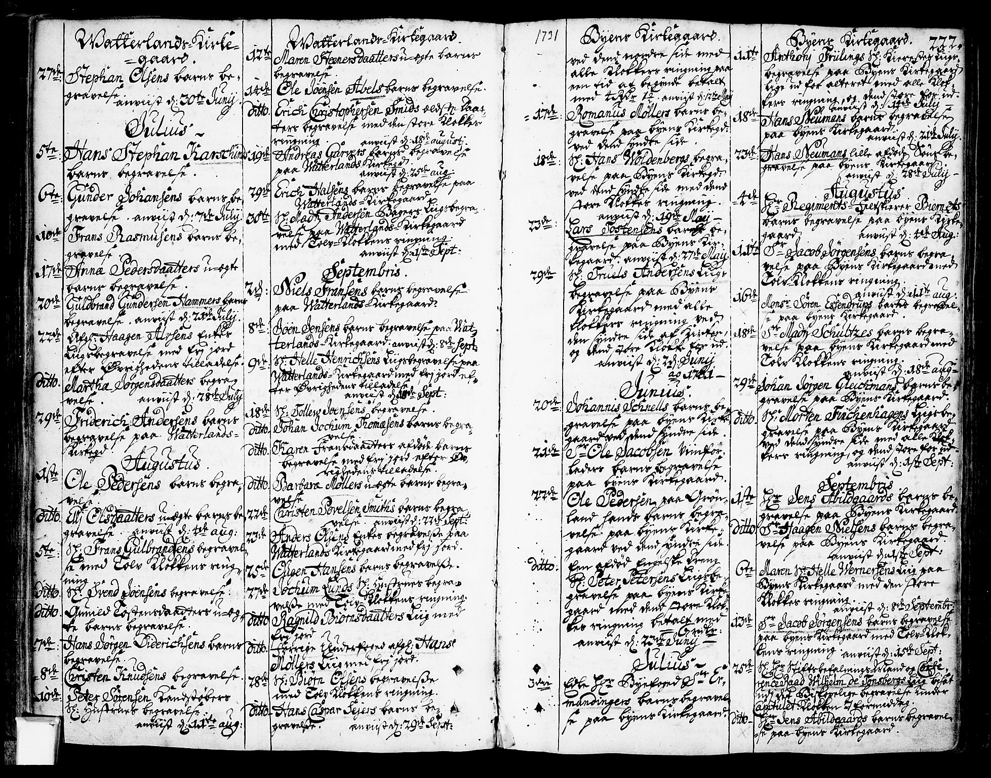 Oslo domkirke Kirkebøker, SAO/A-10752/F/Fa/L0003: Parish register (official) no. 3, 1731-1743, p. 222
