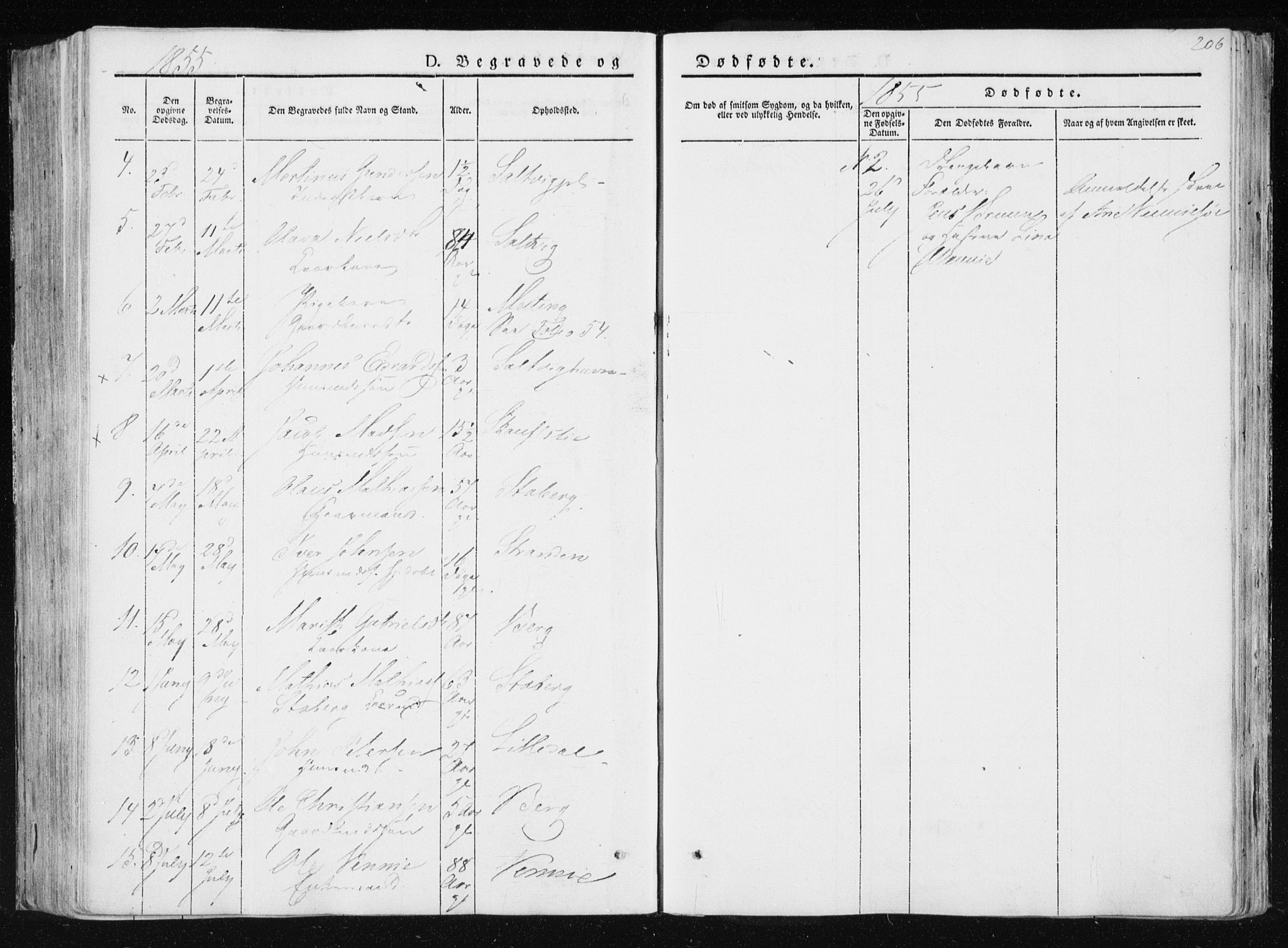 Ministerialprotokoller, klokkerbøker og fødselsregistre - Nord-Trøndelag, SAT/A-1458/733/L0323: Parish register (official) no. 733A02, 1843-1870, p. 206