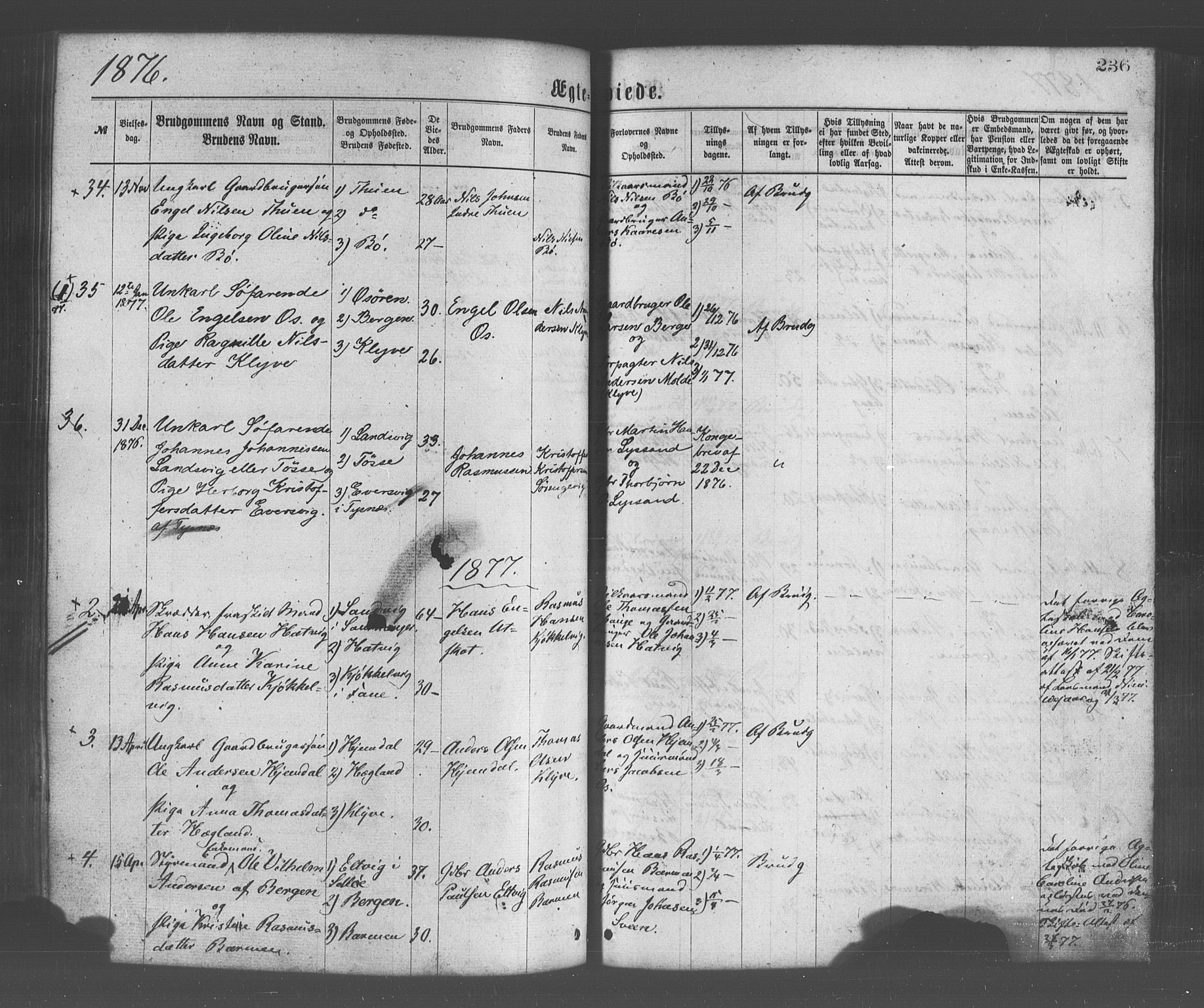 Os sokneprestembete, SAB/A-99929: Parish register (official) no. A 18, 1874-1884, p. 236