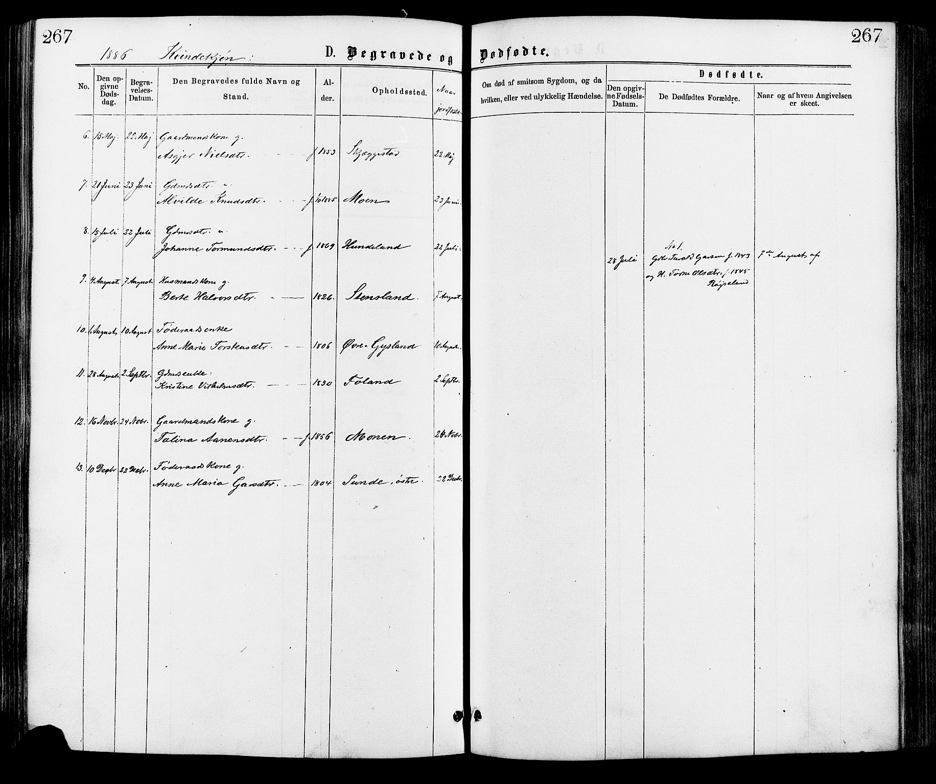 Hægebostad sokneprestkontor, AV/SAK-1111-0024/F/Fa/Faa/L0005: Parish register (official) no. A 5, 1864-1886, p. 267