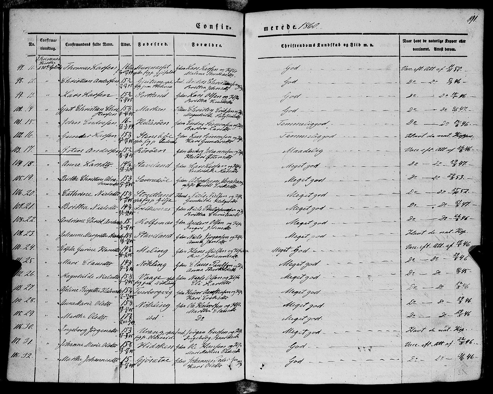 Finnås sokneprestembete, AV/SAB-A-99925/H/Ha/Haa/Haaa/L0007: Parish register (official) no. A 7, 1850-1862, p. 191