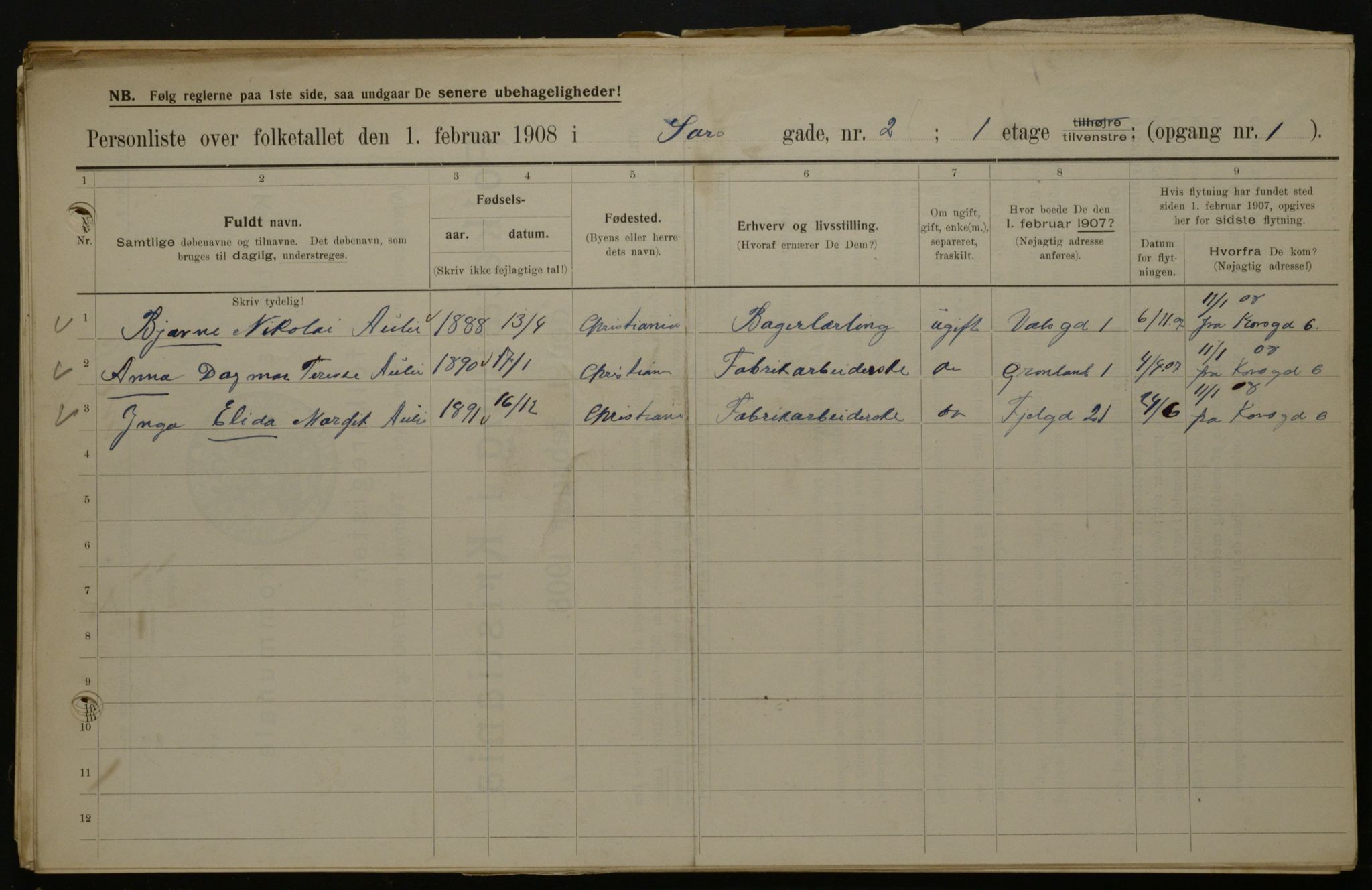 OBA, Municipal Census 1908 for Kristiania, 1908, p. 80410