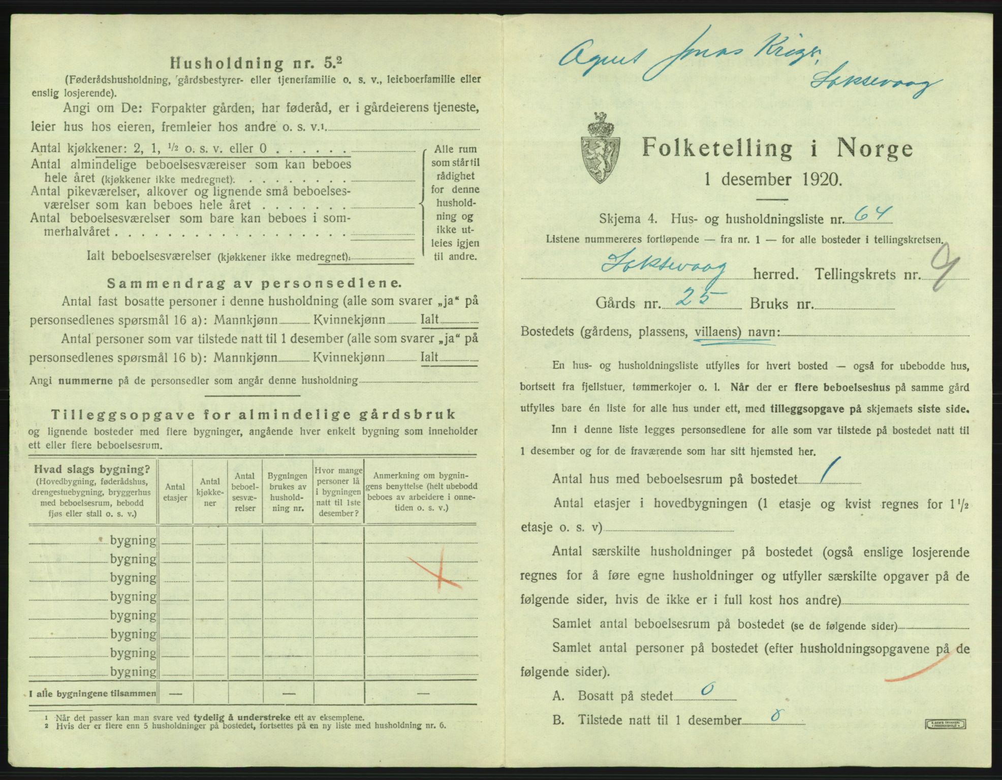 SAB, 1920 census for Laksevåg, 1920, p. 2008