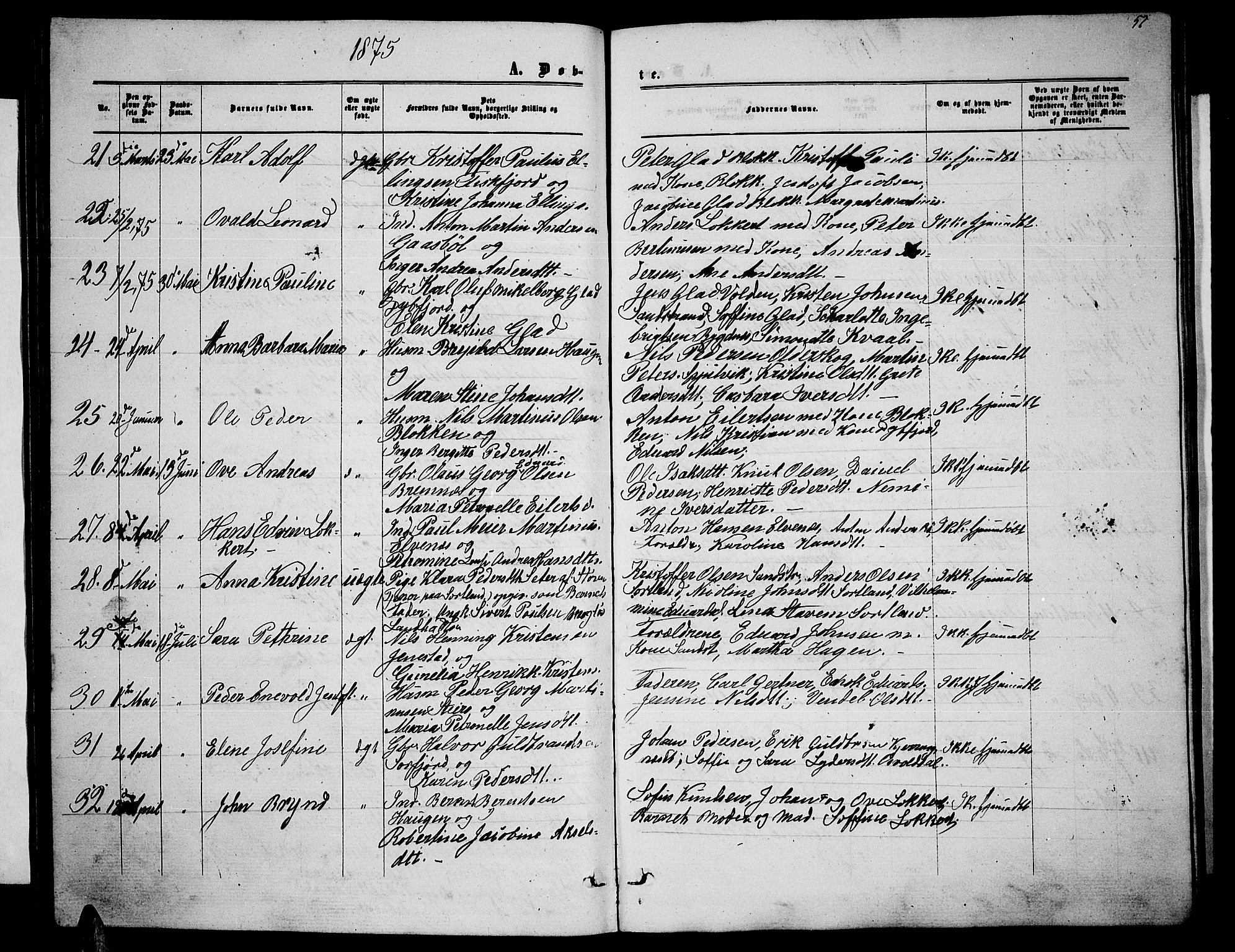 Ministerialprotokoller, klokkerbøker og fødselsregistre - Nordland, SAT/A-1459/895/L1381: Parish register (copy) no. 895C03, 1864-1885, p. 53
